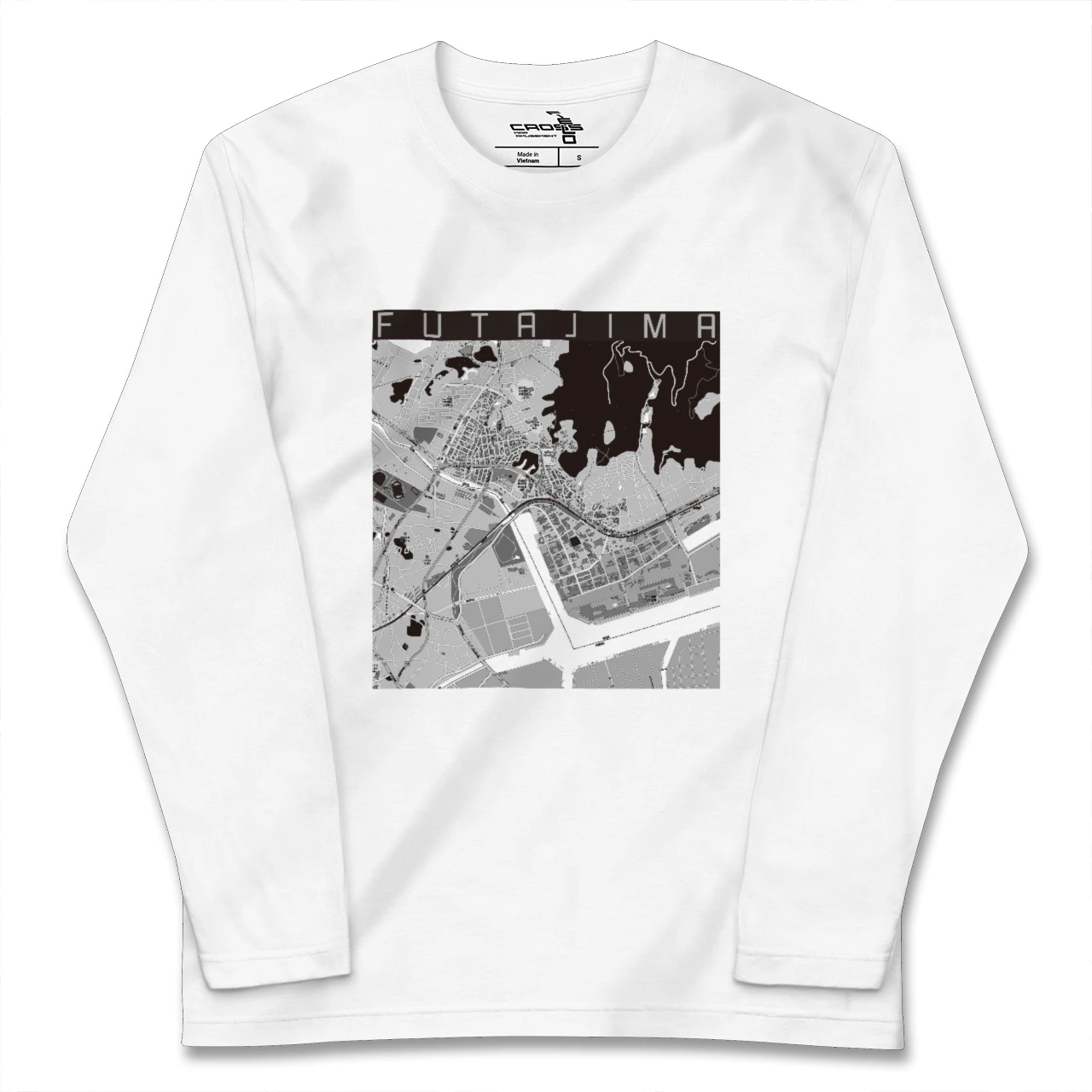 【二島(福岡県)】地図柄ロングスリーブTシャツ