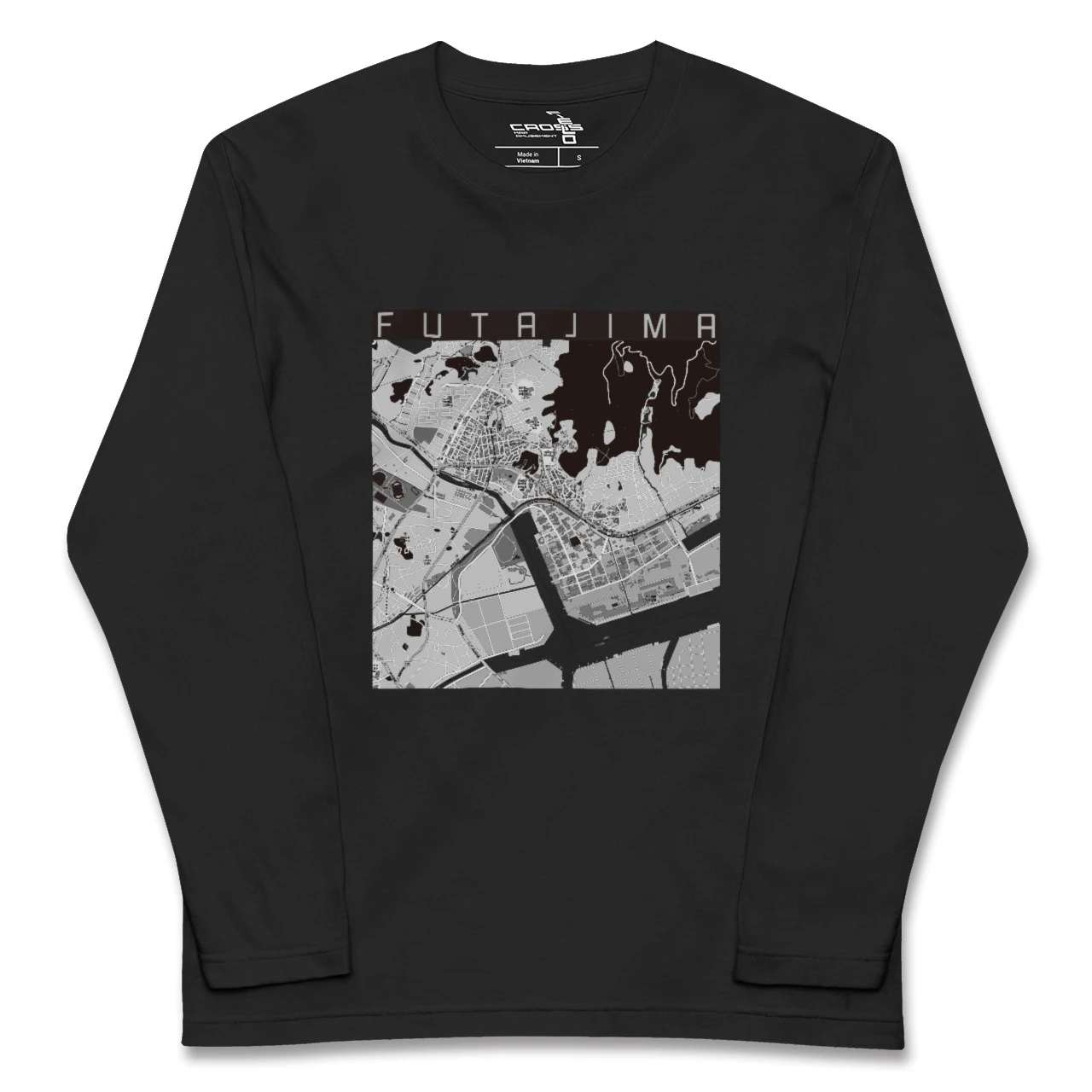 【二島(福岡県)】地図柄ロングスリーブTシャツ