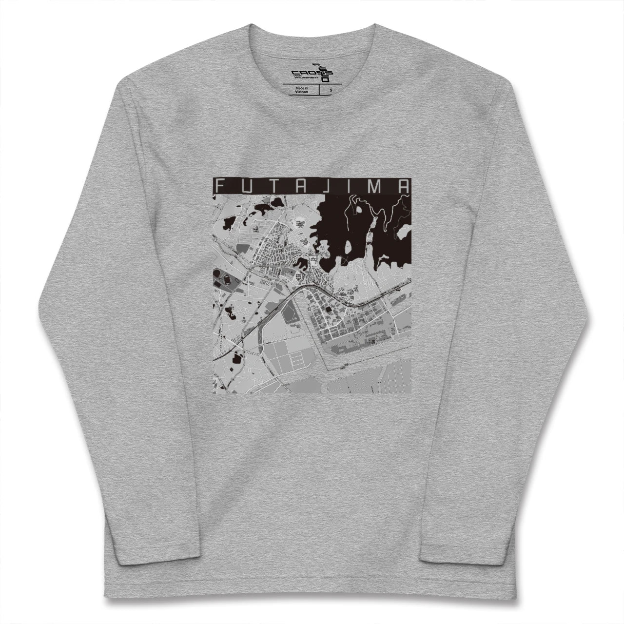 【二島(福岡県)】地図柄ロングスリーブTシャツ