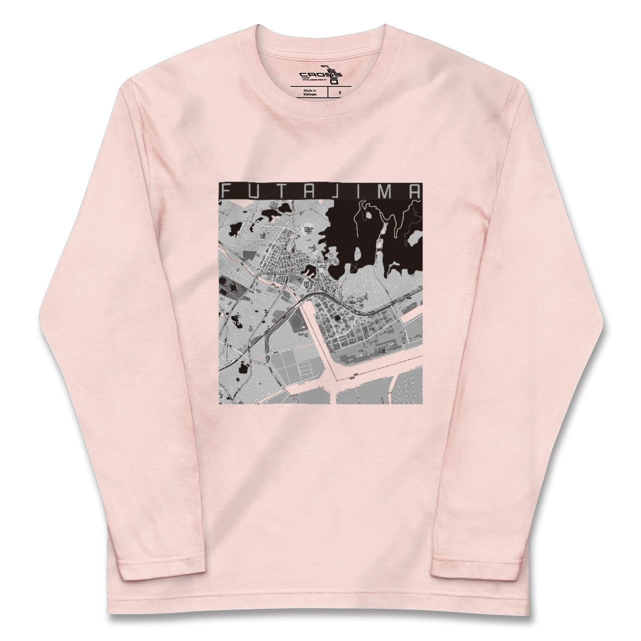 【二島(福岡県)】地図柄ロングスリーブTシャツ