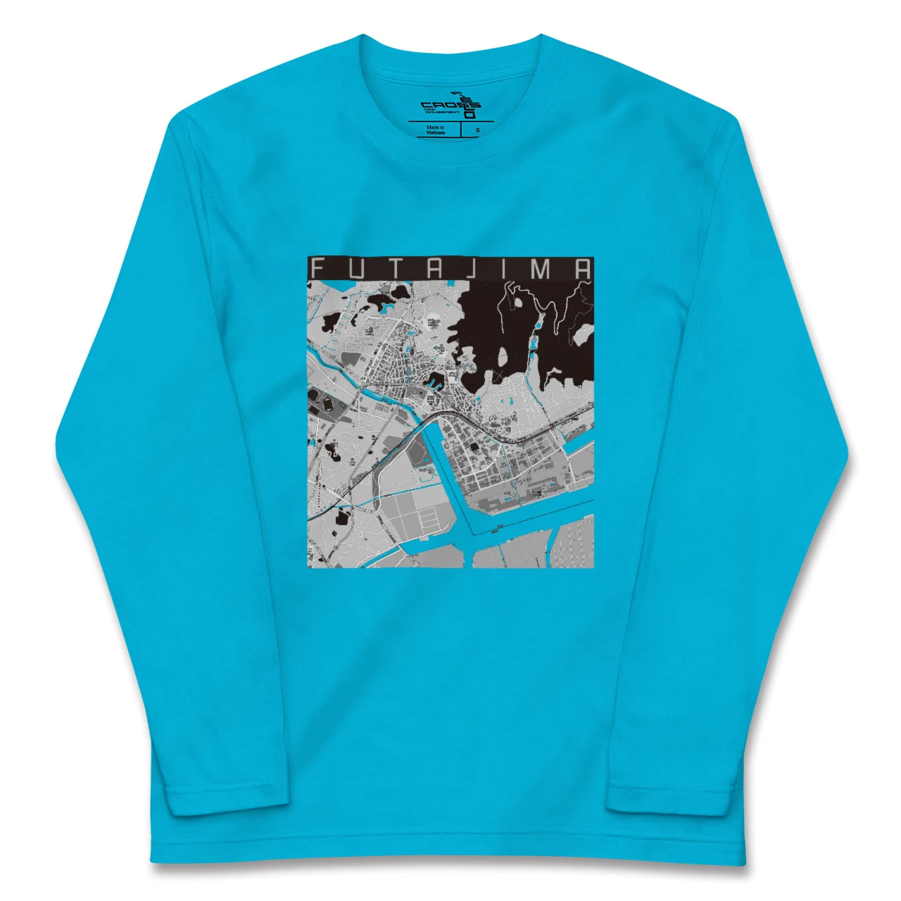 【二島(福岡県)】地図柄ロングスリーブTシャツ