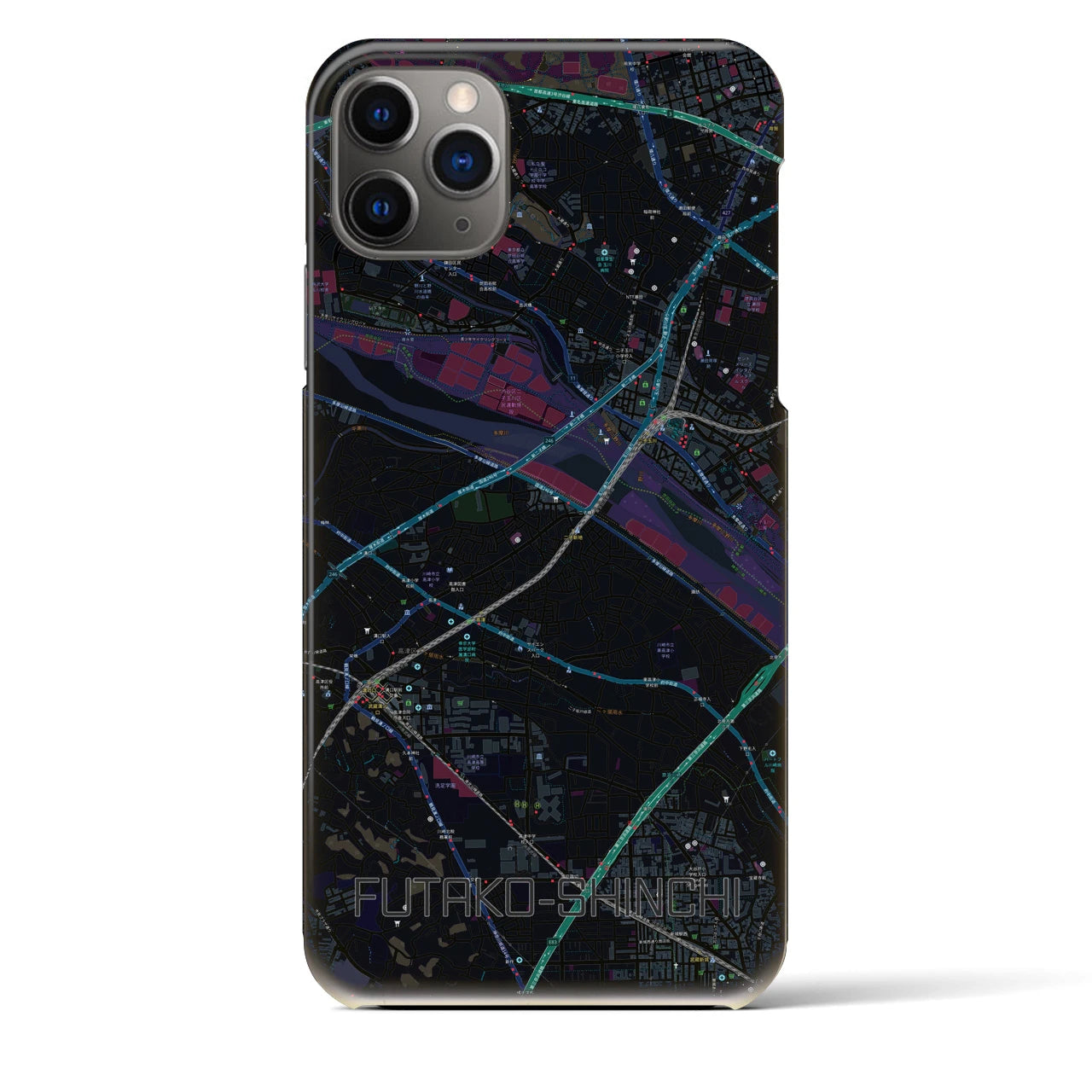 【二子新地(神奈川県)】地図柄iPhoneケース(バックカバータイプ)