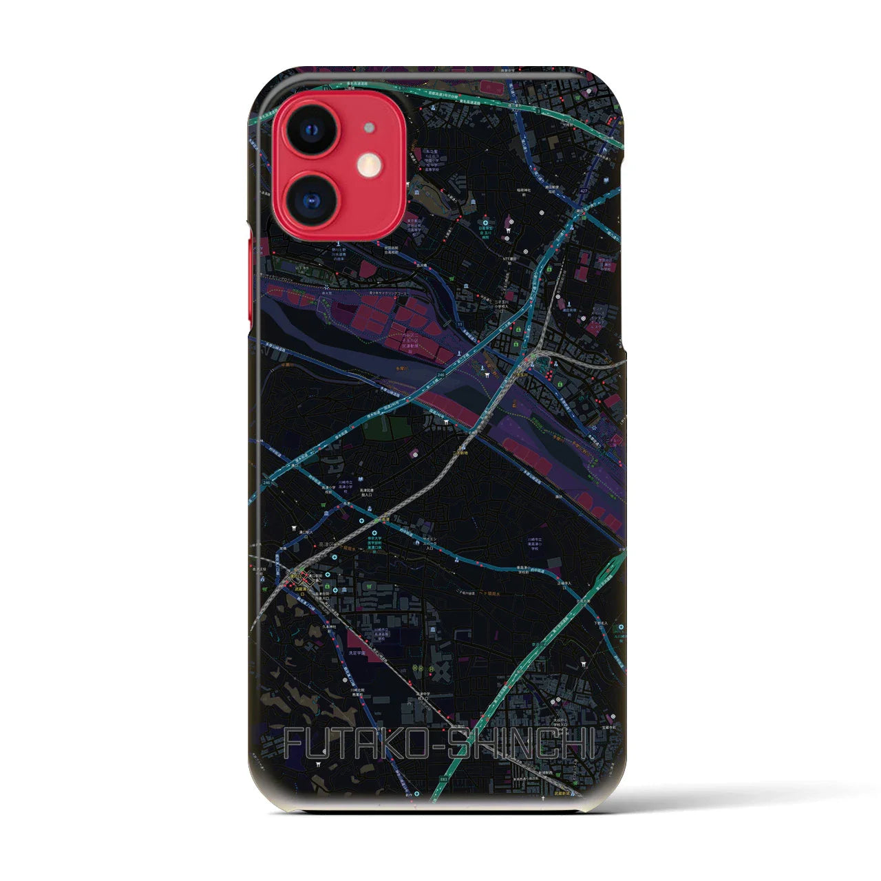 【二子新地(神奈川県)】地図柄iPhoneケース(バックカバータイプ)