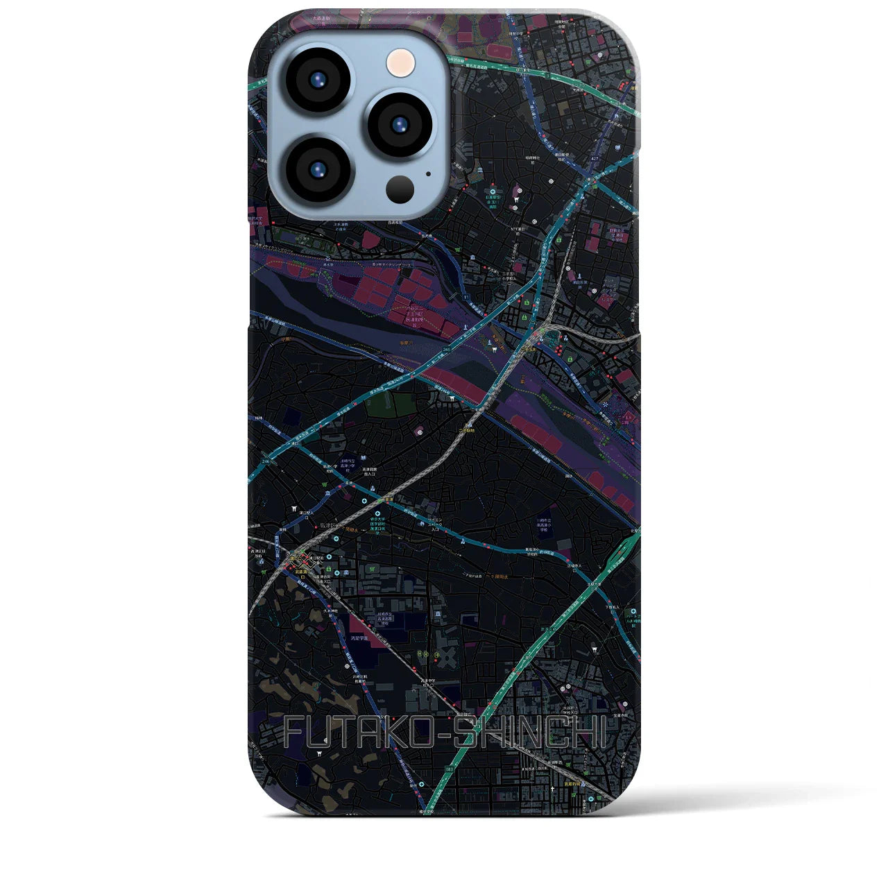 【二子新地(神奈川県)】地図柄iPhoneケース(バックカバータイプ)