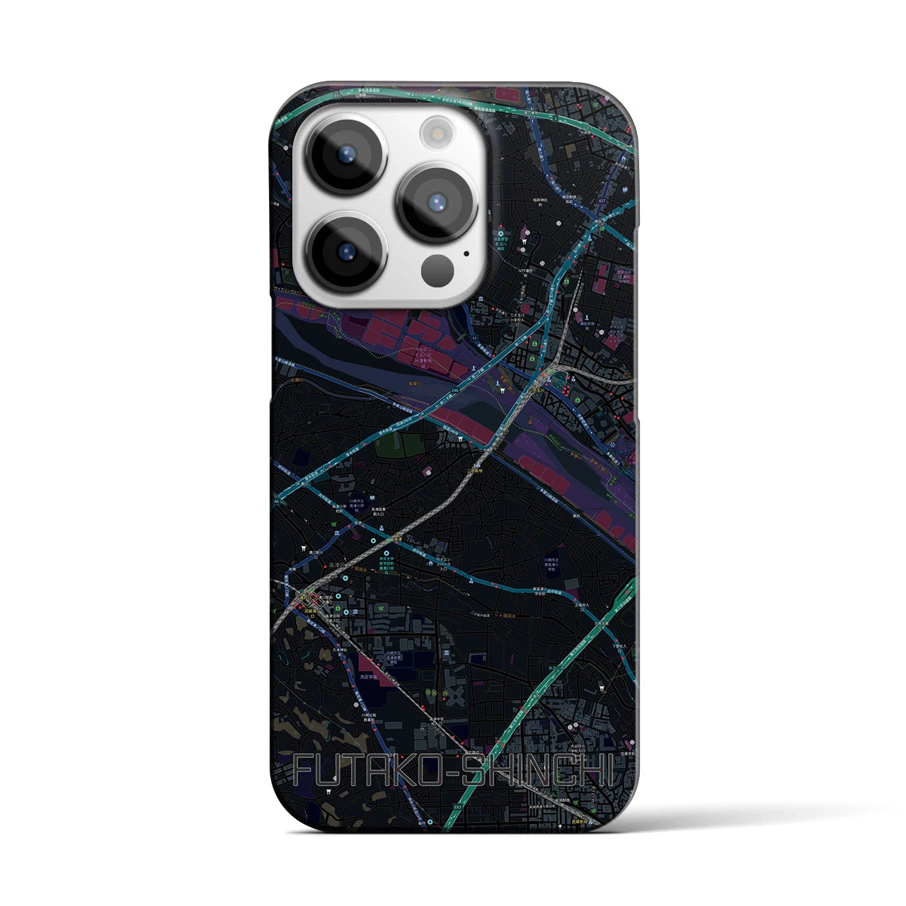 【二子新地(神奈川県)】地図柄iPhoneケース(バックカバータイプ)