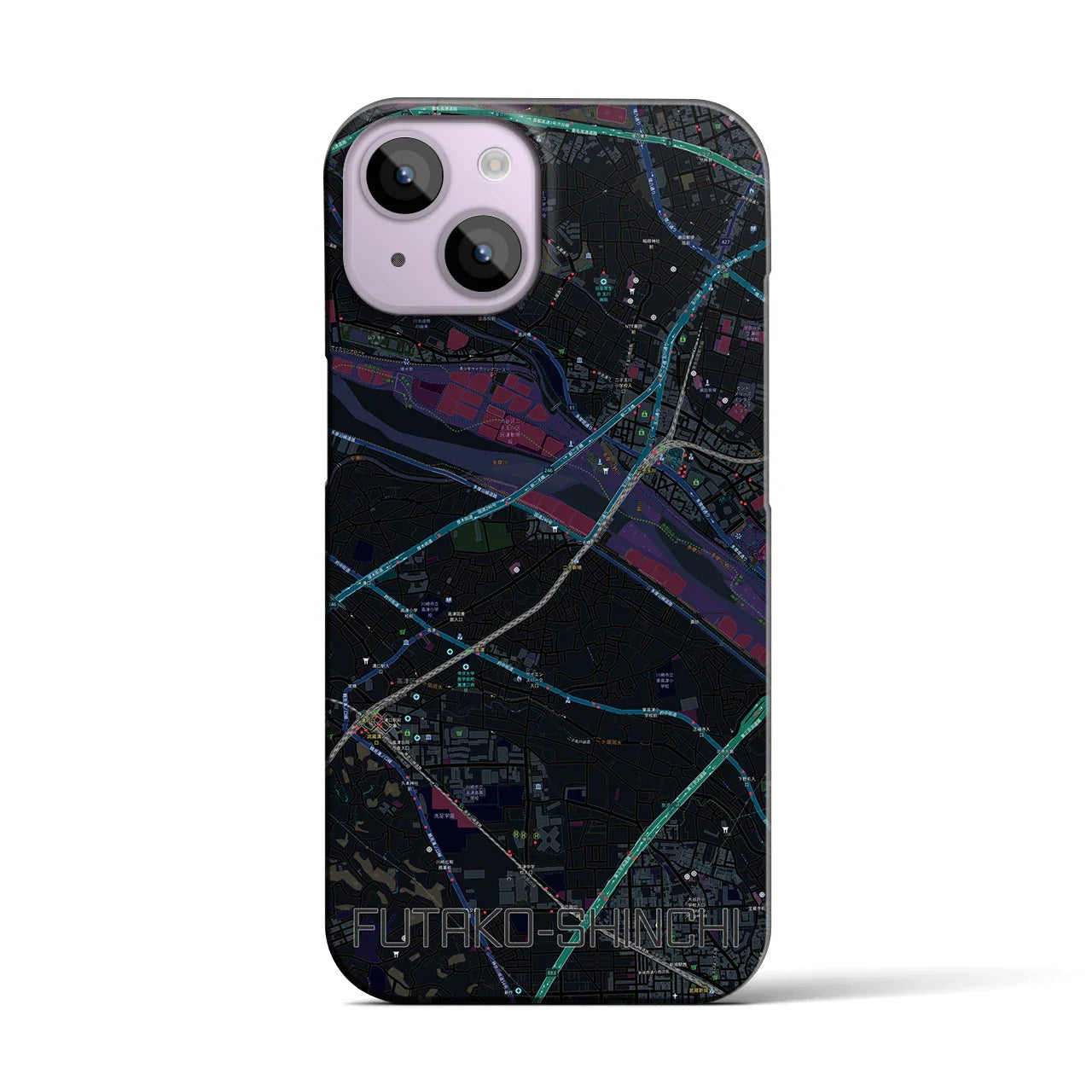 【二子新地(神奈川県)】地図柄iPhoneケース(バックカバータイプ)