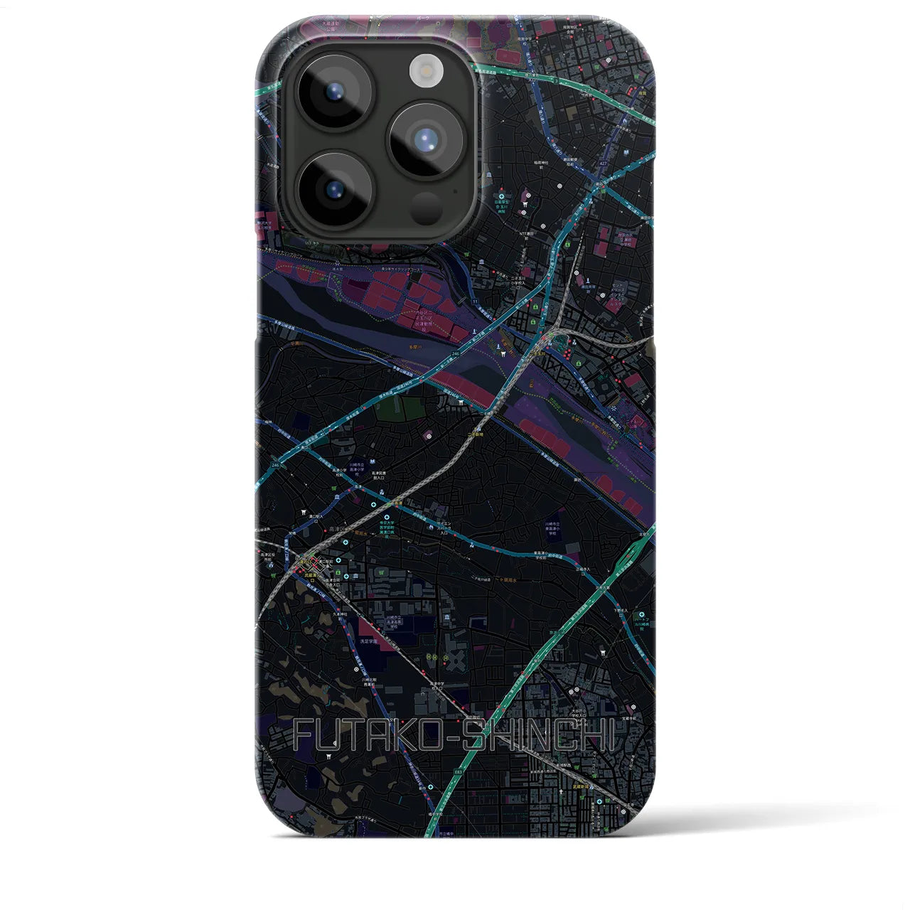 【二子新地(神奈川県)】地図柄iPhoneケース(バックカバータイプ)