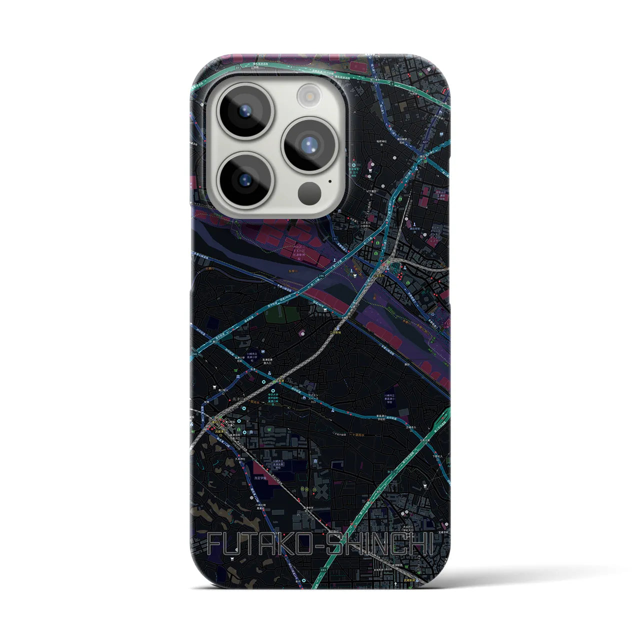 【二子新地(神奈川県)】地図柄iPhoneケース(バックカバータイプ)