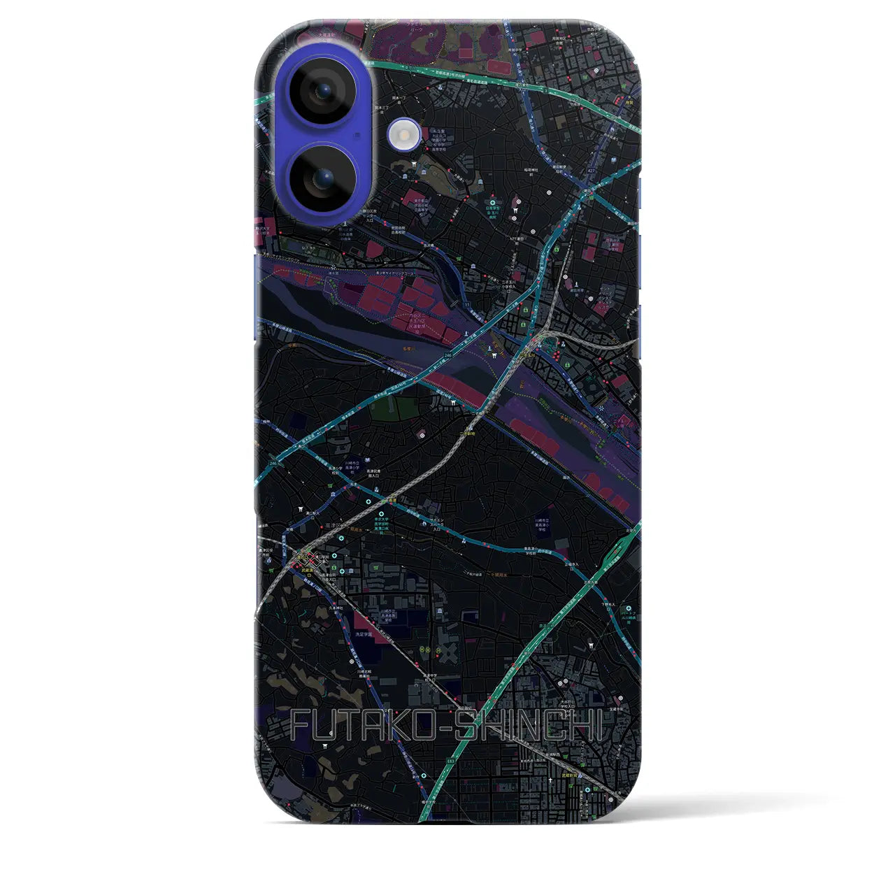 【二子新地(神奈川県)】地図柄iPhoneケース(バックカバータイプ)