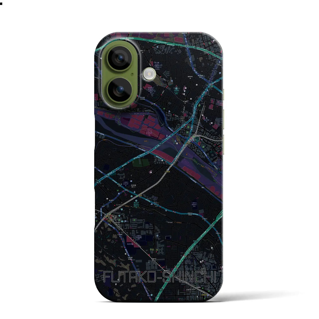 【二子新地(神奈川県)】地図柄iPhoneケース(バックカバータイプ)