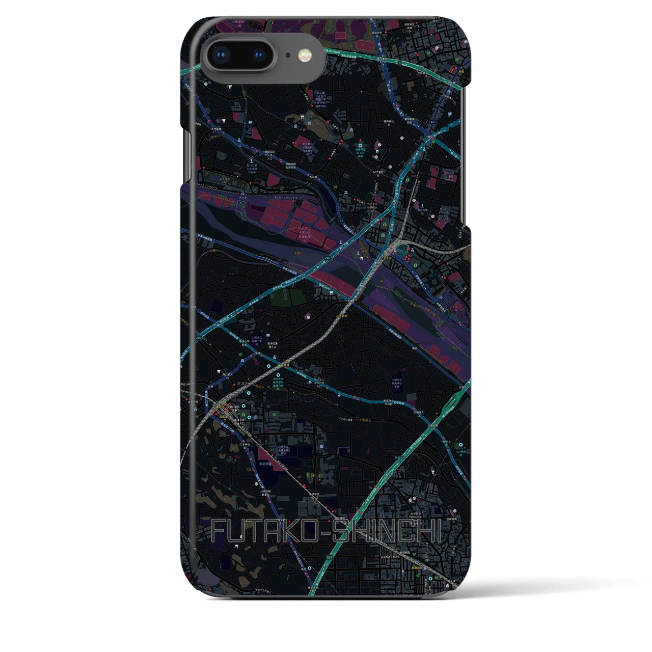 【二子新地(神奈川県)】地図柄iPhoneケース(バックカバータイプ)