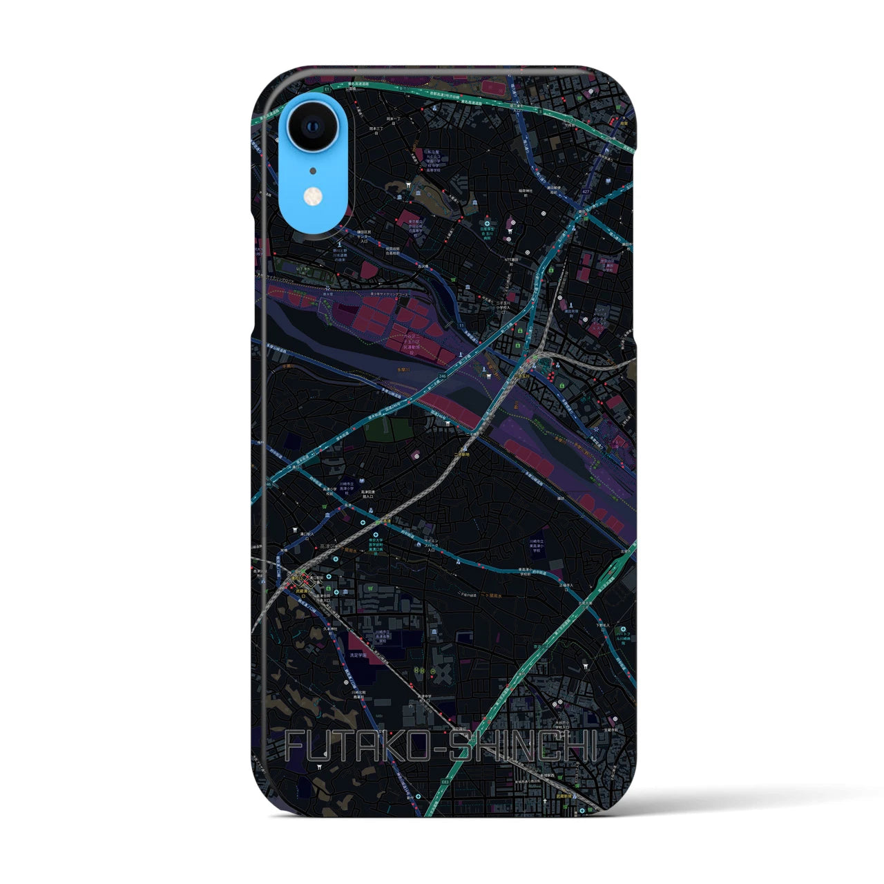 【二子新地(神奈川県)】地図柄iPhoneケース(バックカバータイプ)