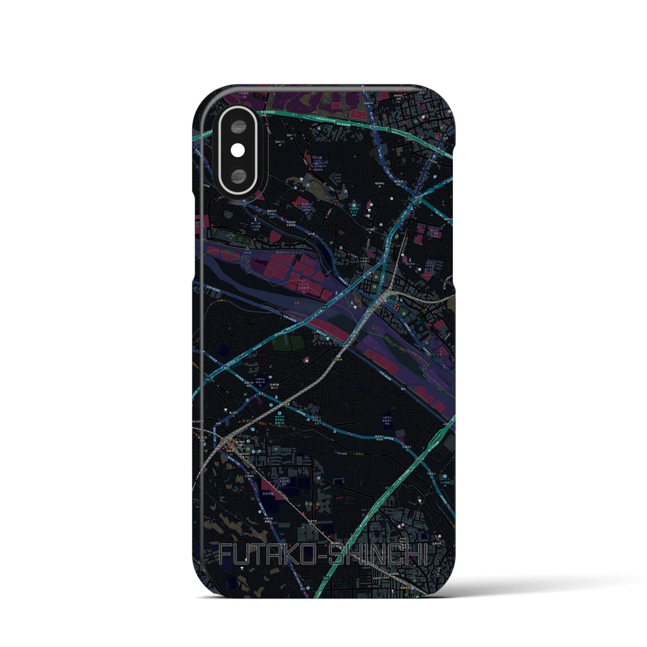 【二子新地(神奈川県)】地図柄iPhoneケース(バックカバータイプ)