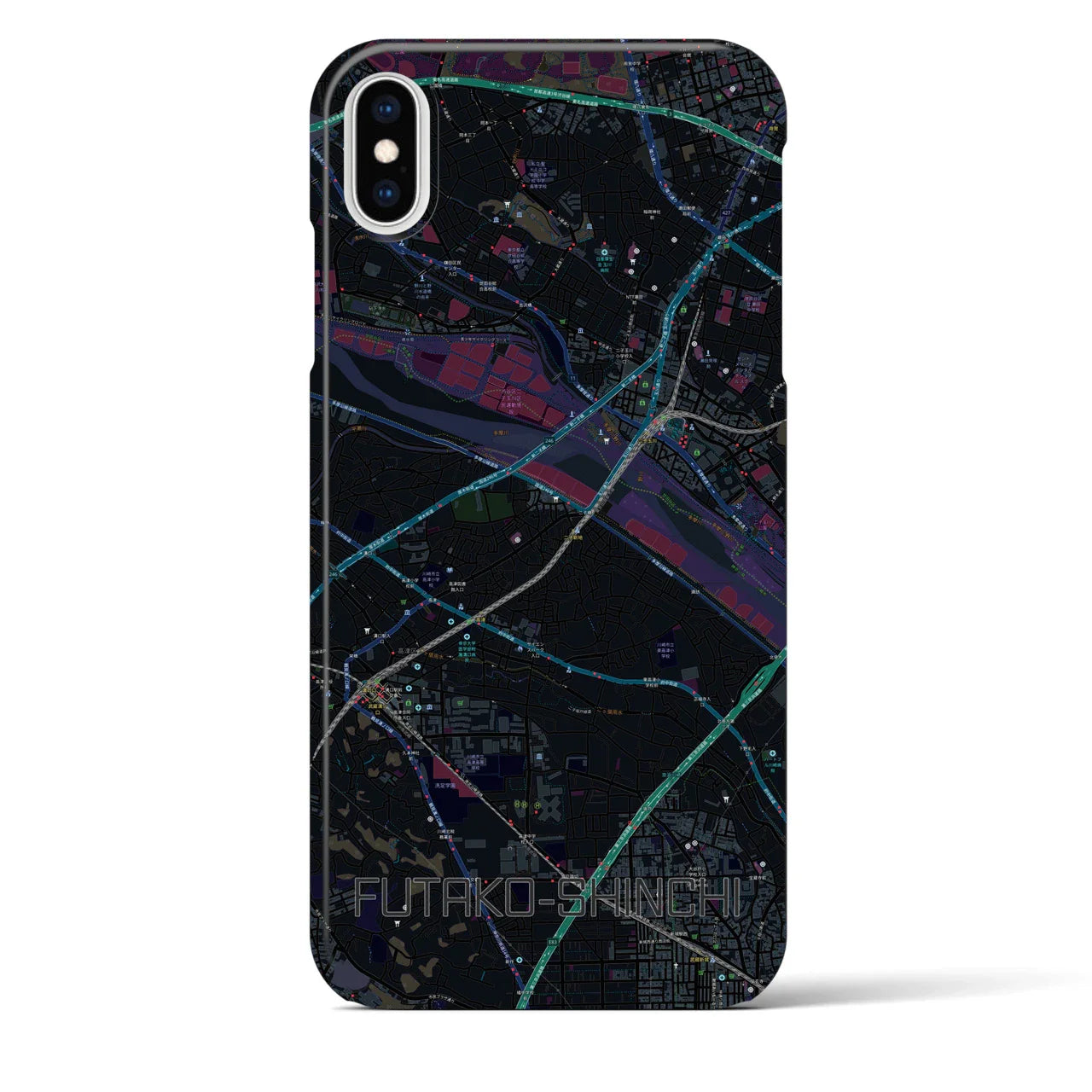 【二子新地(神奈川県)】地図柄iPhoneケース(バックカバータイプ)