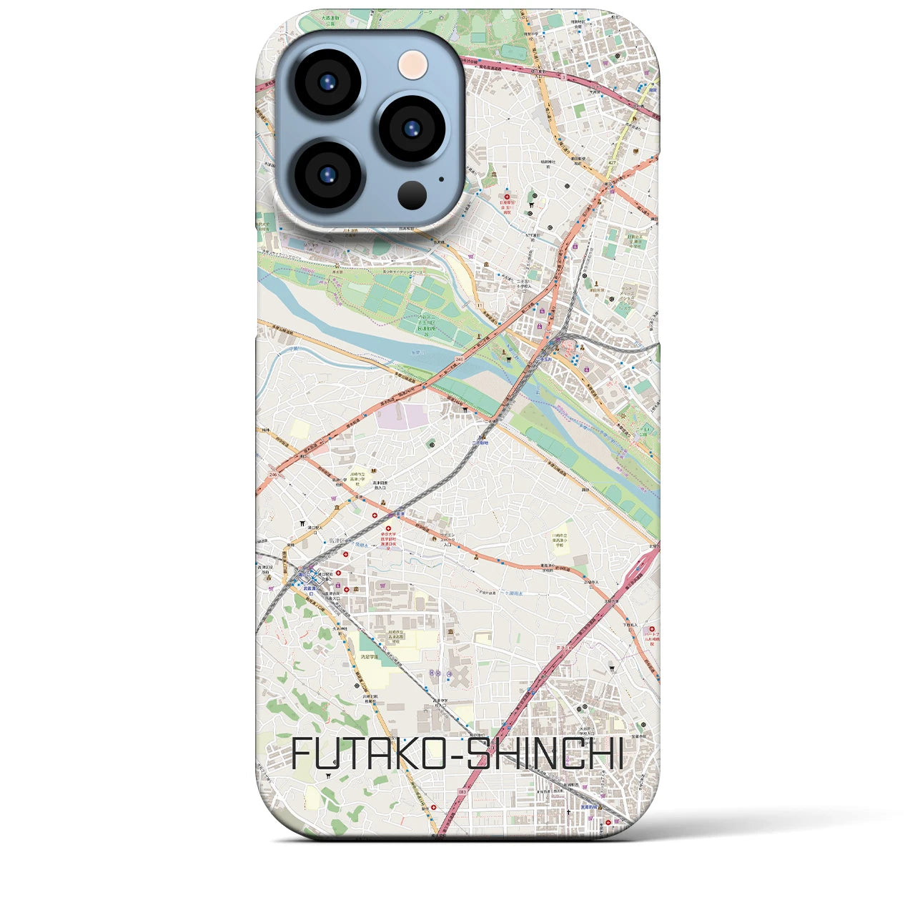 【二子新地(神奈川県)】地図柄iPhoneケース(バックカバータイプ)