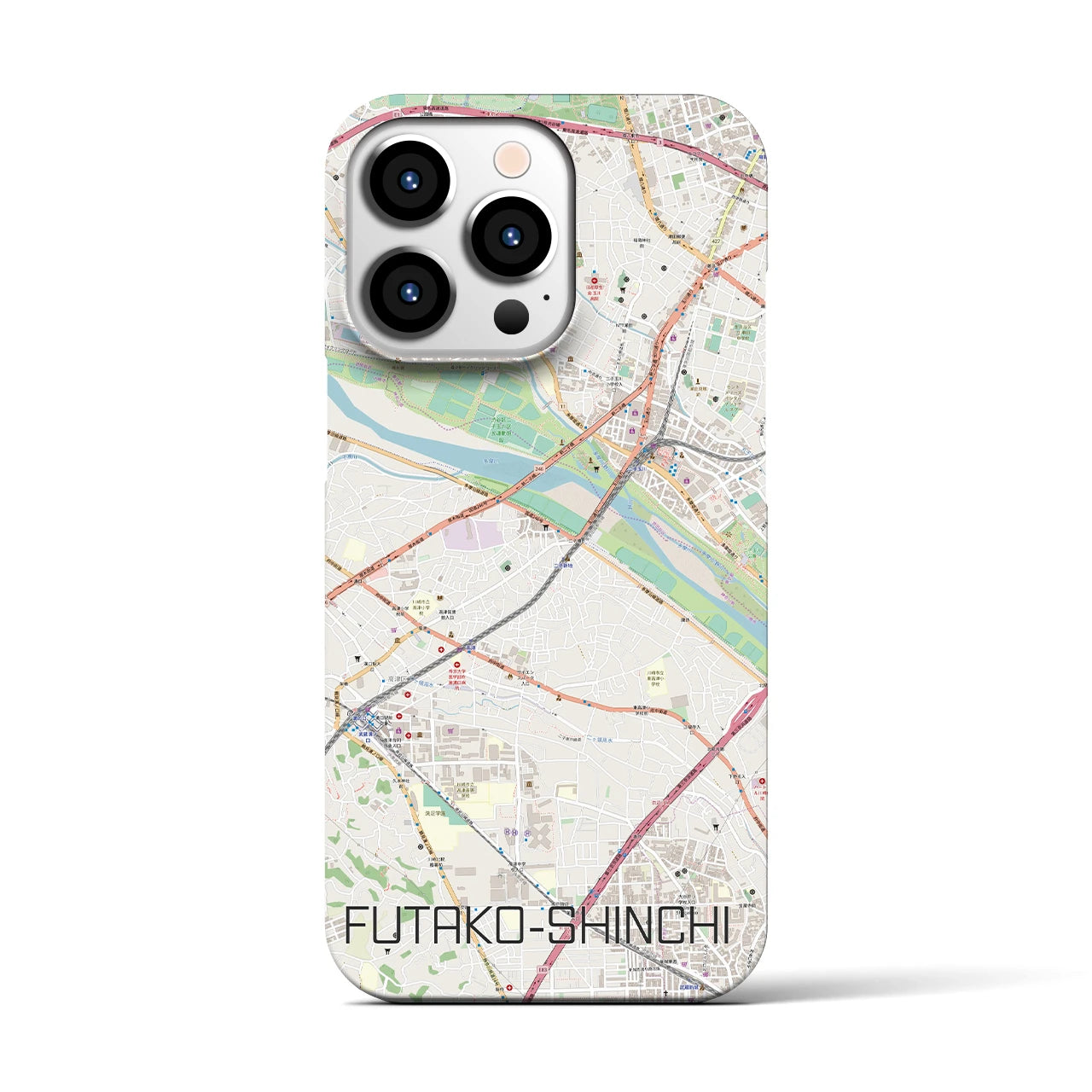 【二子新地(神奈川県)】地図柄iPhoneケース(バックカバータイプ)