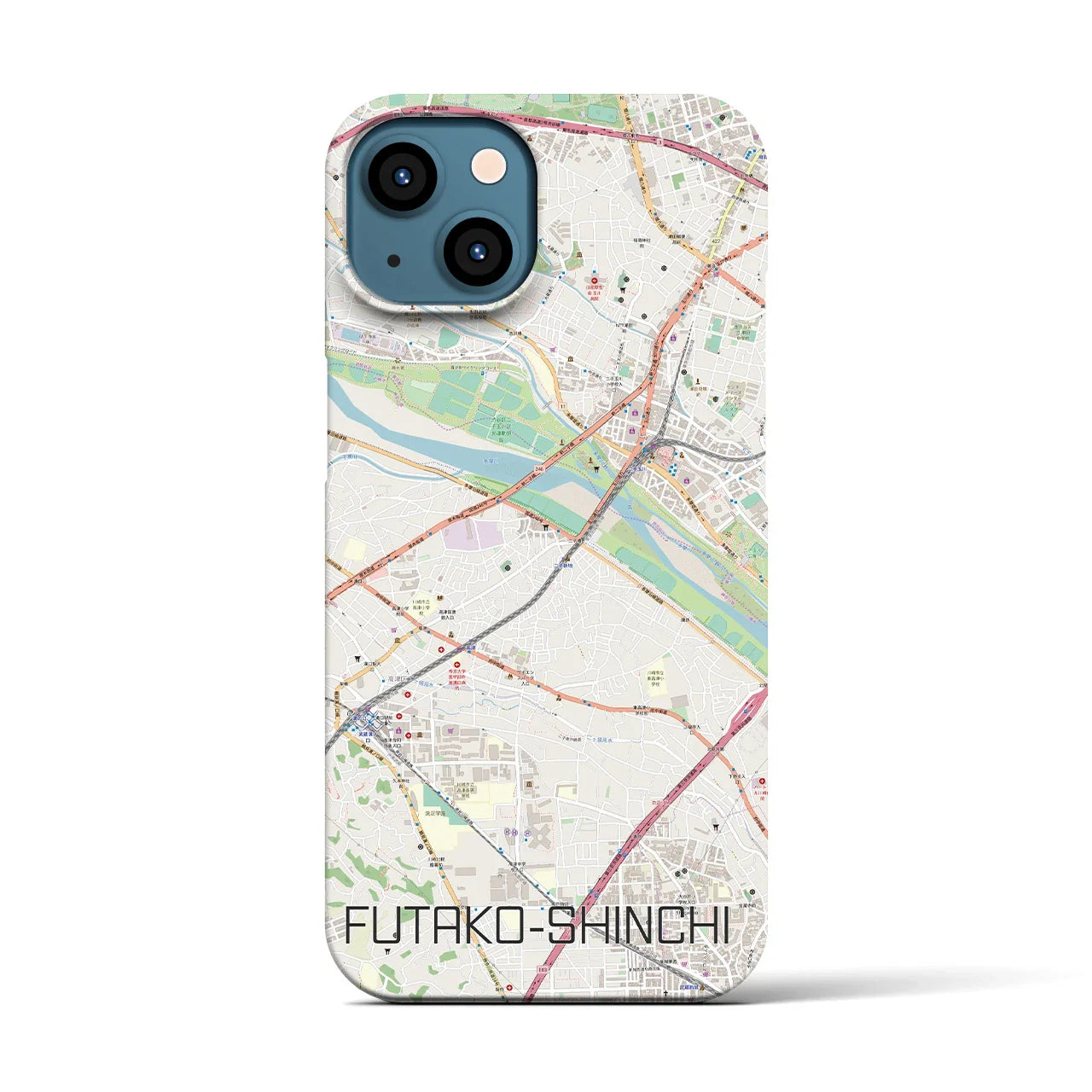 【二子新地(神奈川県)】地図柄iPhoneケース(バックカバータイプ)