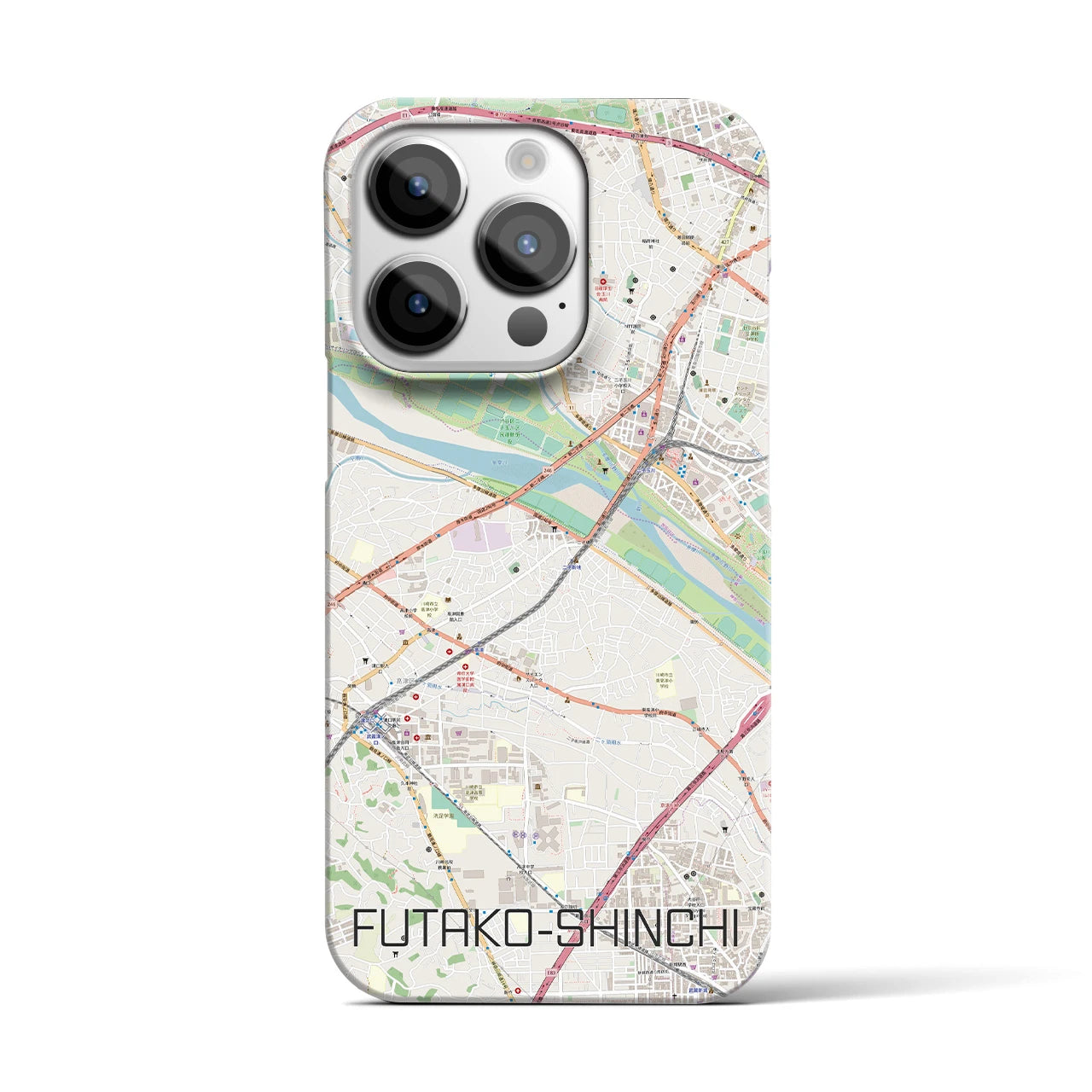 【二子新地(神奈川県)】地図柄iPhoneケース(バックカバータイプ)