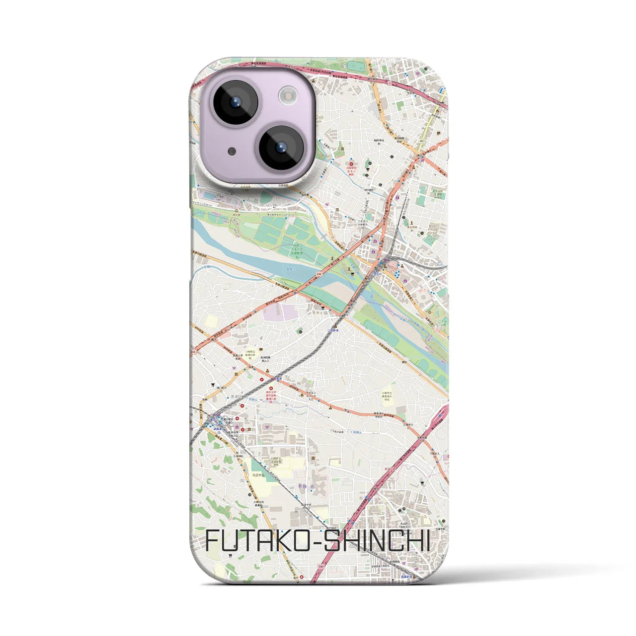 【二子新地(神奈川県)】地図柄iPhoneケース(バックカバータイプ)