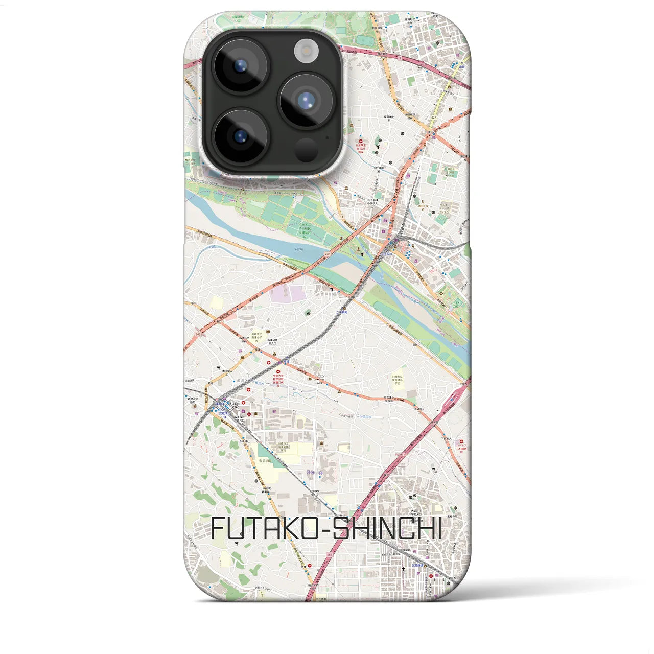 【二子新地(神奈川県)】地図柄iPhoneケース(バックカバータイプ)