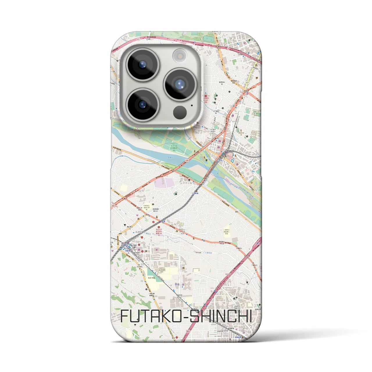 【二子新地(神奈川県)】地図柄iPhoneケース(バックカバータイプ)