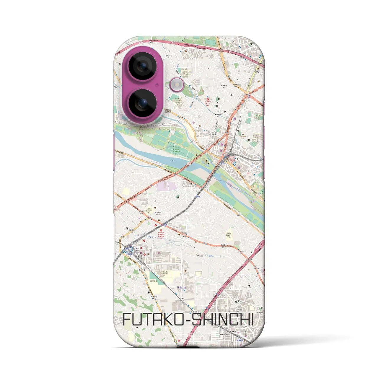 【二子新地(神奈川県)】地図柄iPhoneケース(バックカバータイプ)