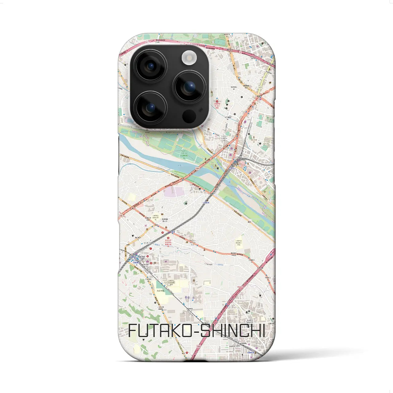 【二子新地(神奈川県)】地図柄iPhoneケース(バックカバータイプ)