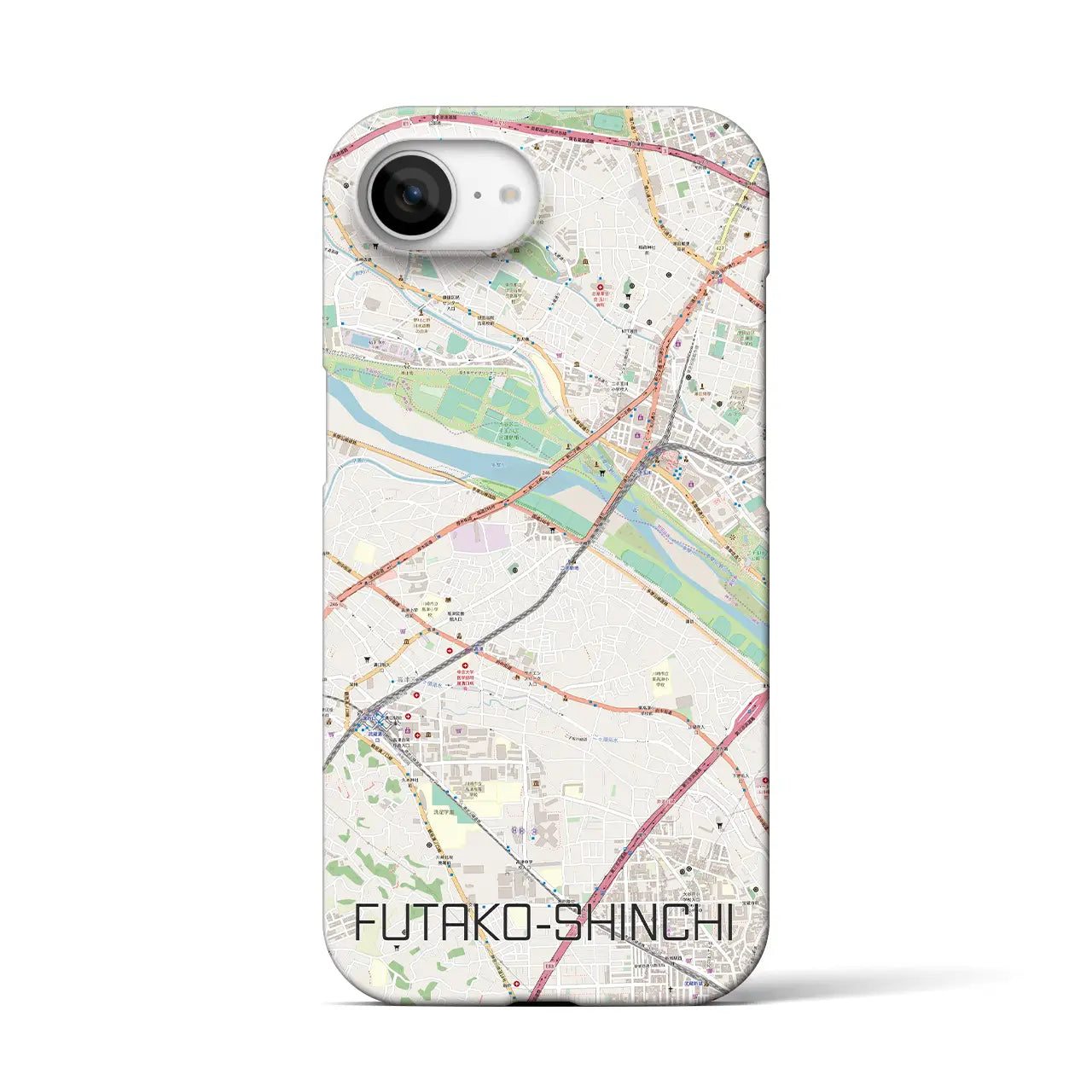 【二子新地(神奈川県)】地図柄iPhoneケース(バックカバータイプ)