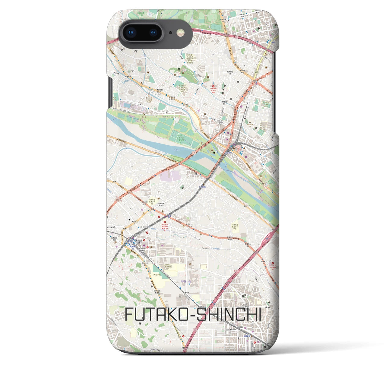 【二子新地(神奈川県)】地図柄iPhoneケース(バックカバータイプ)