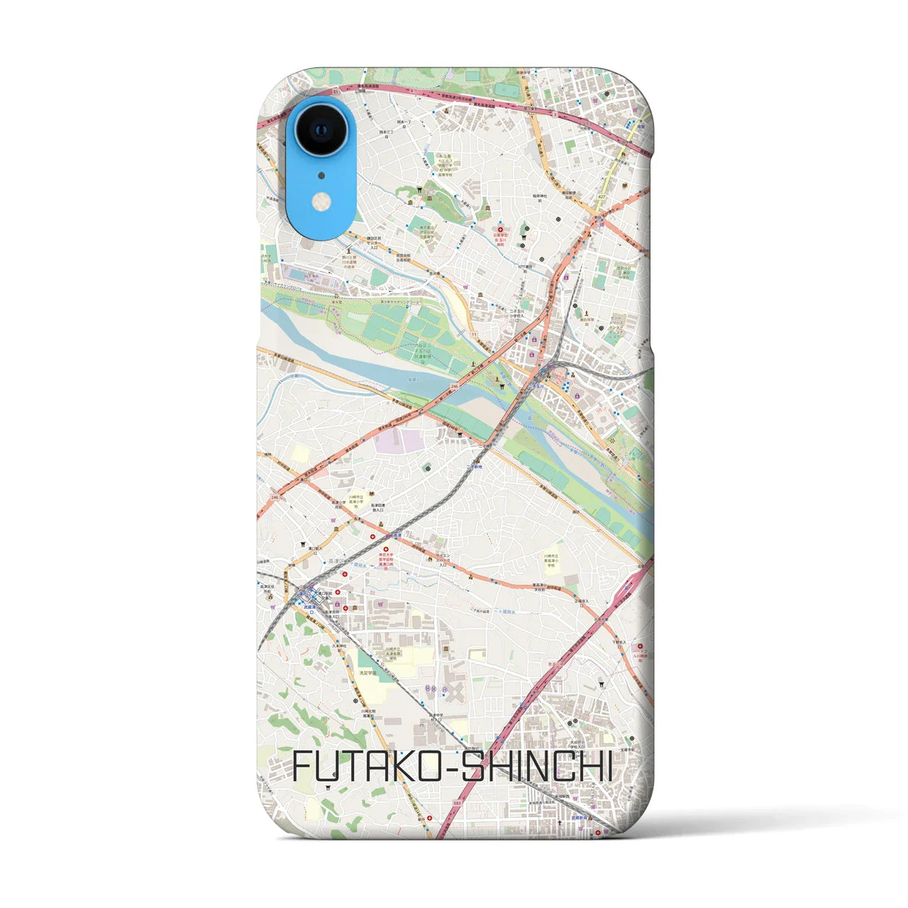 【二子新地(神奈川県)】地図柄iPhoneケース(バックカバータイプ)
