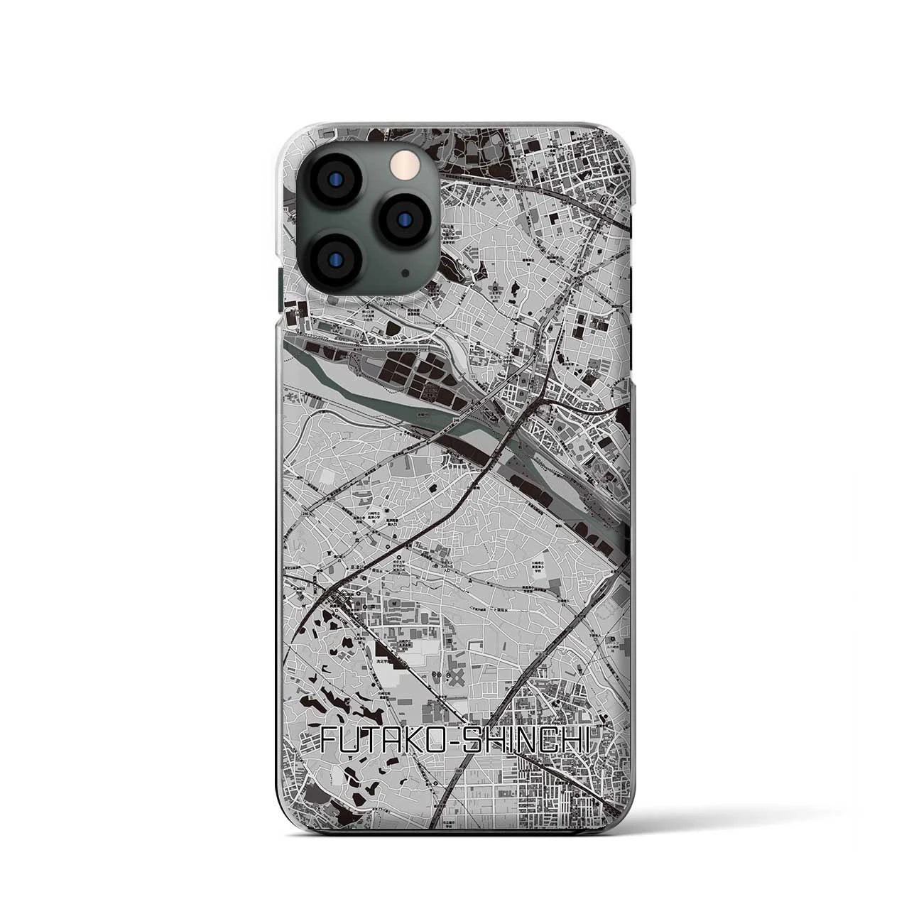 【二子新地(神奈川県)】地図柄iPhoneケース(クリアタイプ)