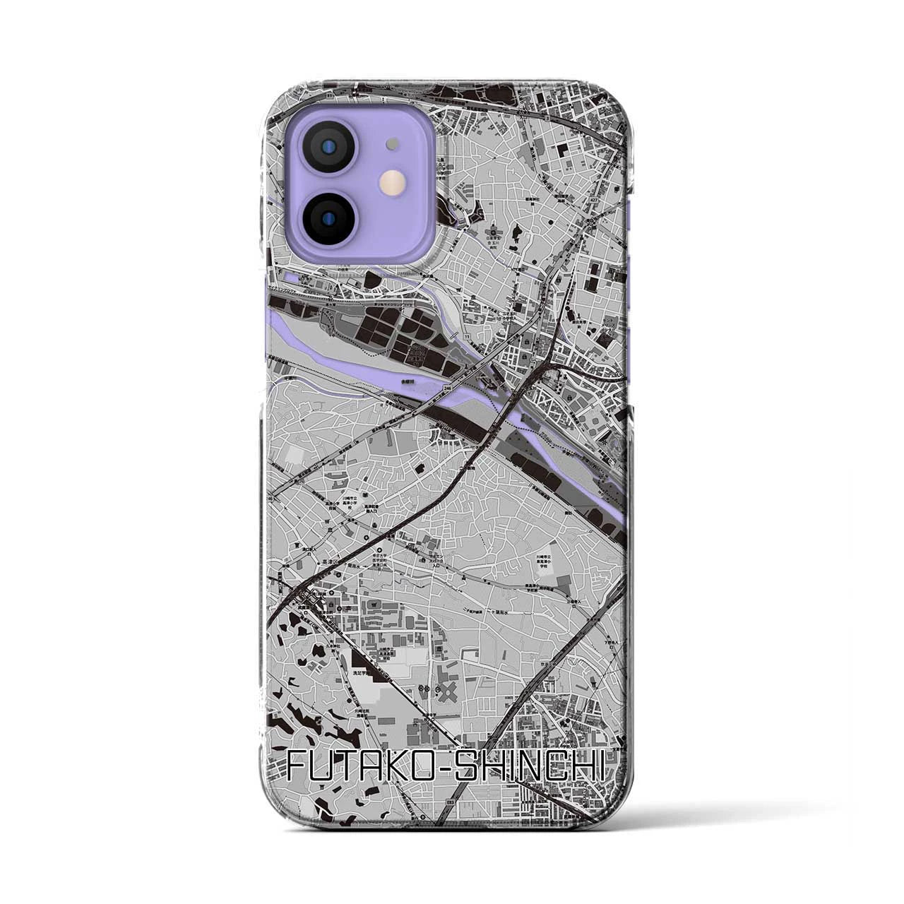 【二子新地(神奈川県)】地図柄iPhoneケース(クリアタイプ)