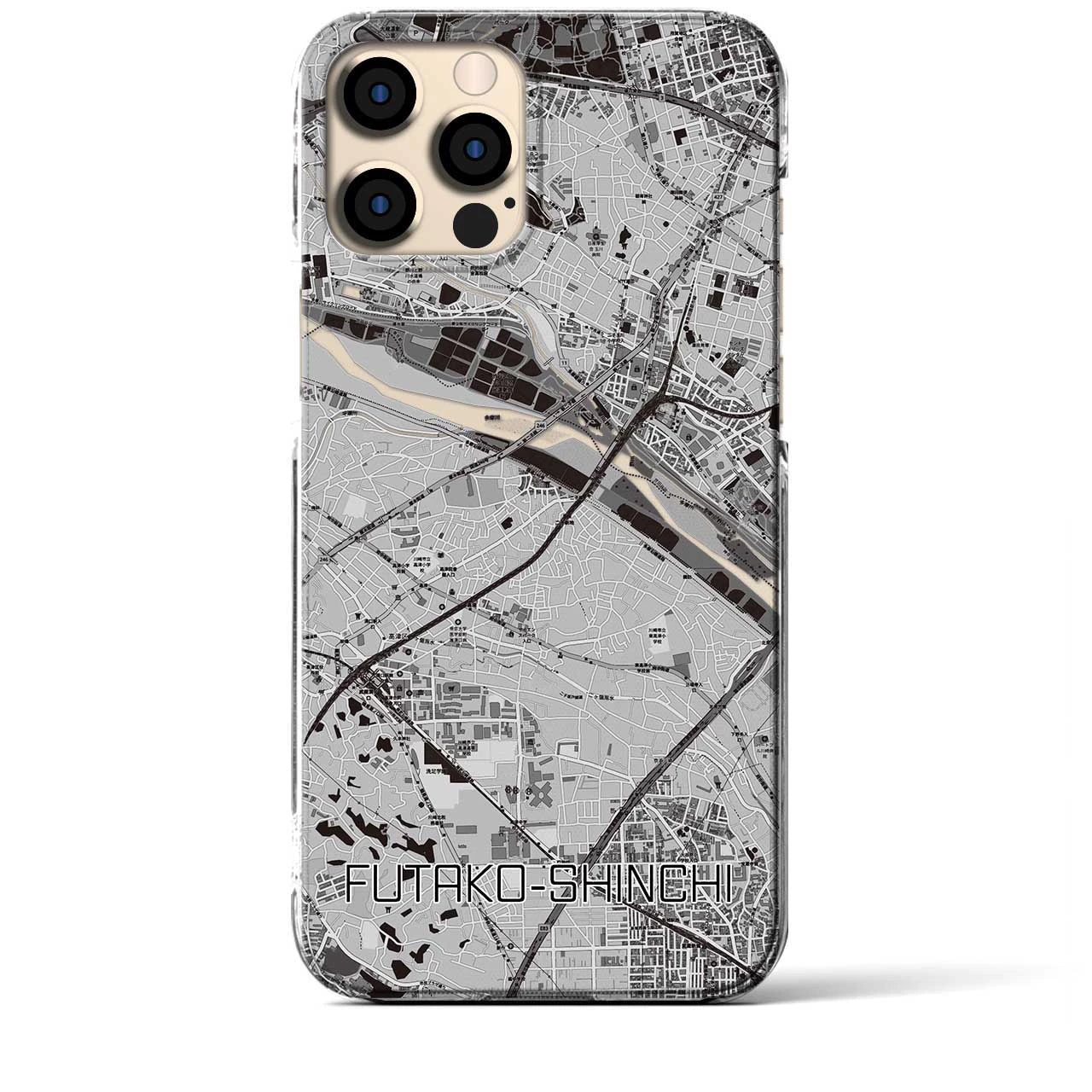 【二子新地(神奈川県)】地図柄iPhoneケース(クリアタイプ)