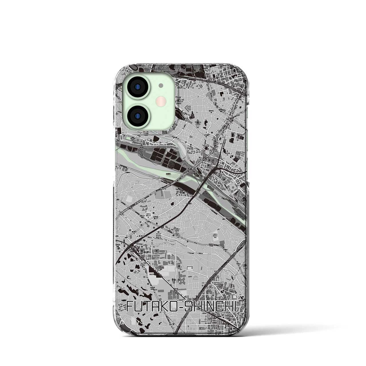 【二子新地(神奈川県)】地図柄iPhoneケース(クリアタイプ)