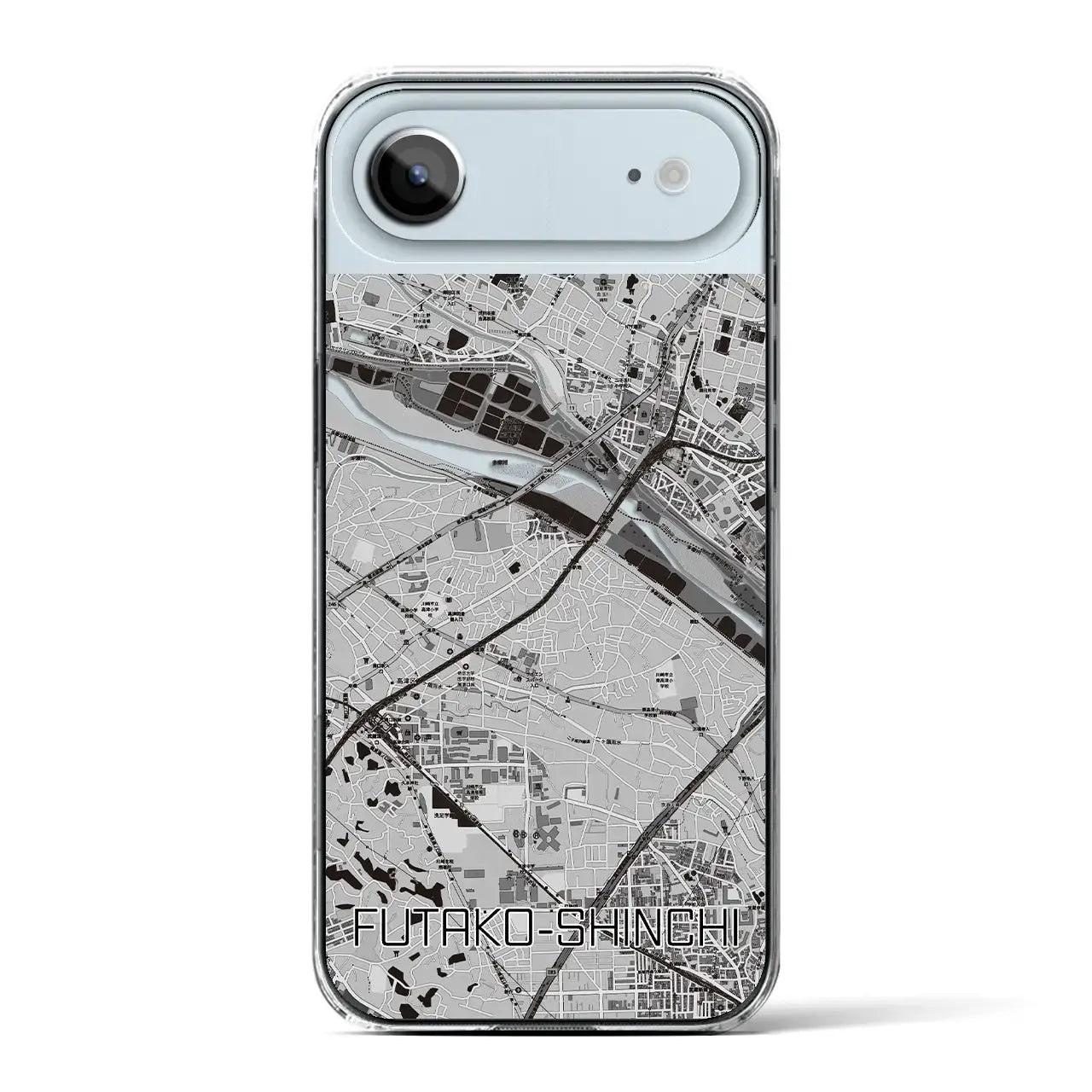 【二子新地(神奈川県)】地図柄iPhoneケース(クリアタイプ)