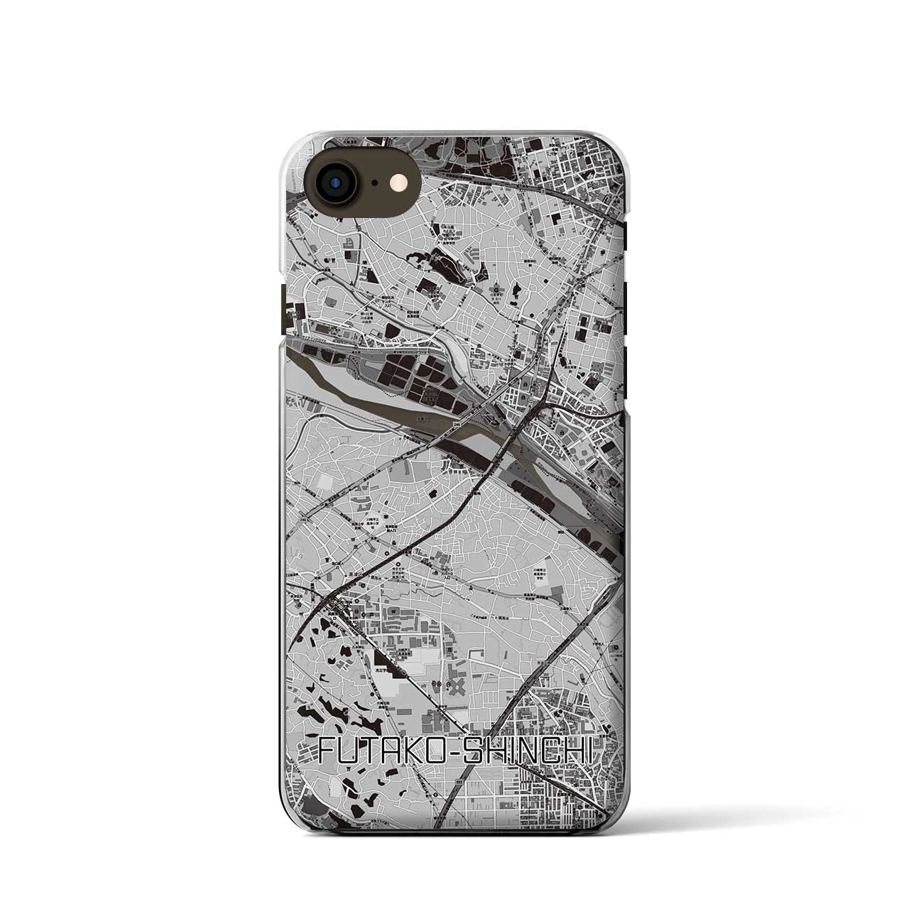 【二子新地(神奈川県)】地図柄iPhoneケース(クリアタイプ)