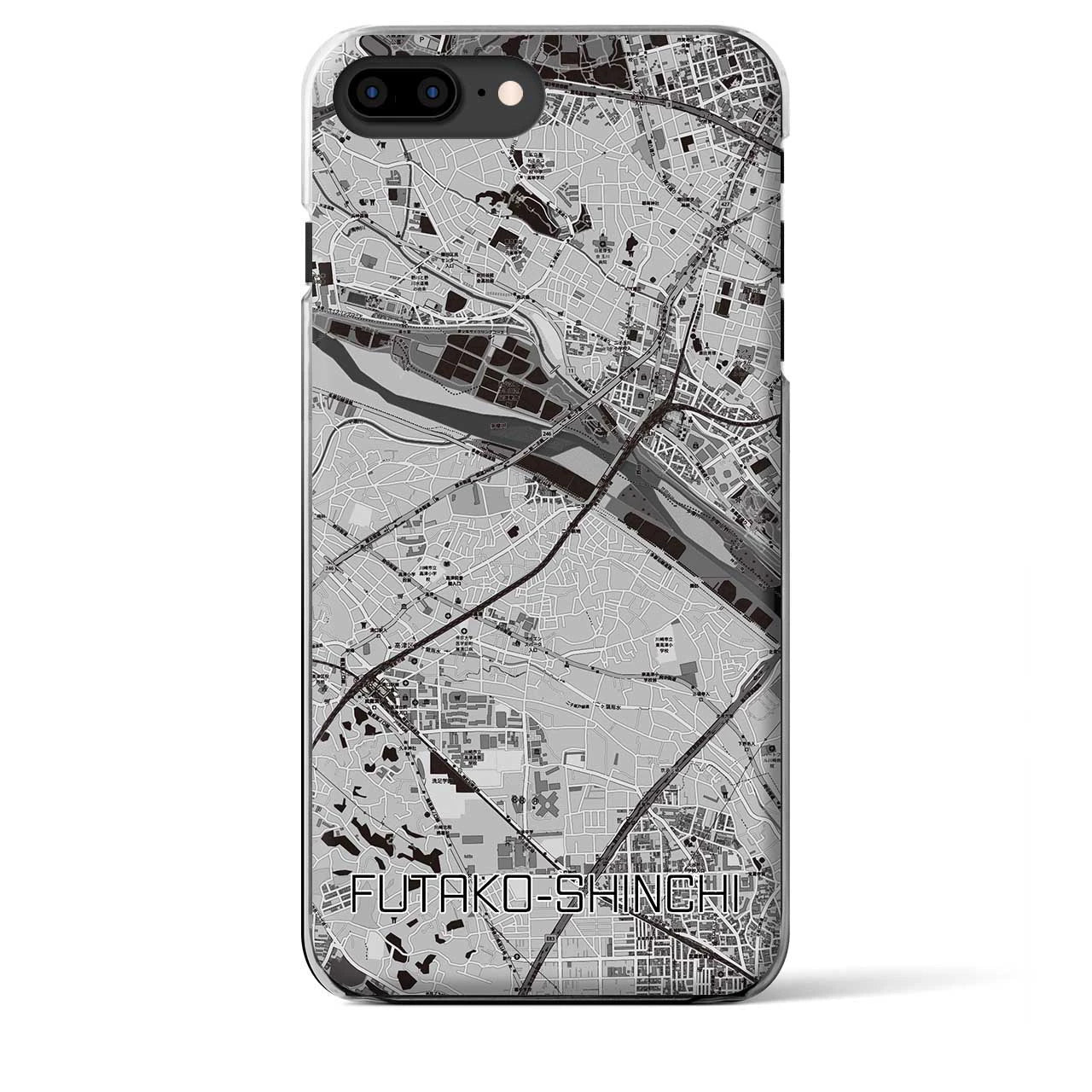 【二子新地(神奈川県)】地図柄iPhoneケース(クリアタイプ)