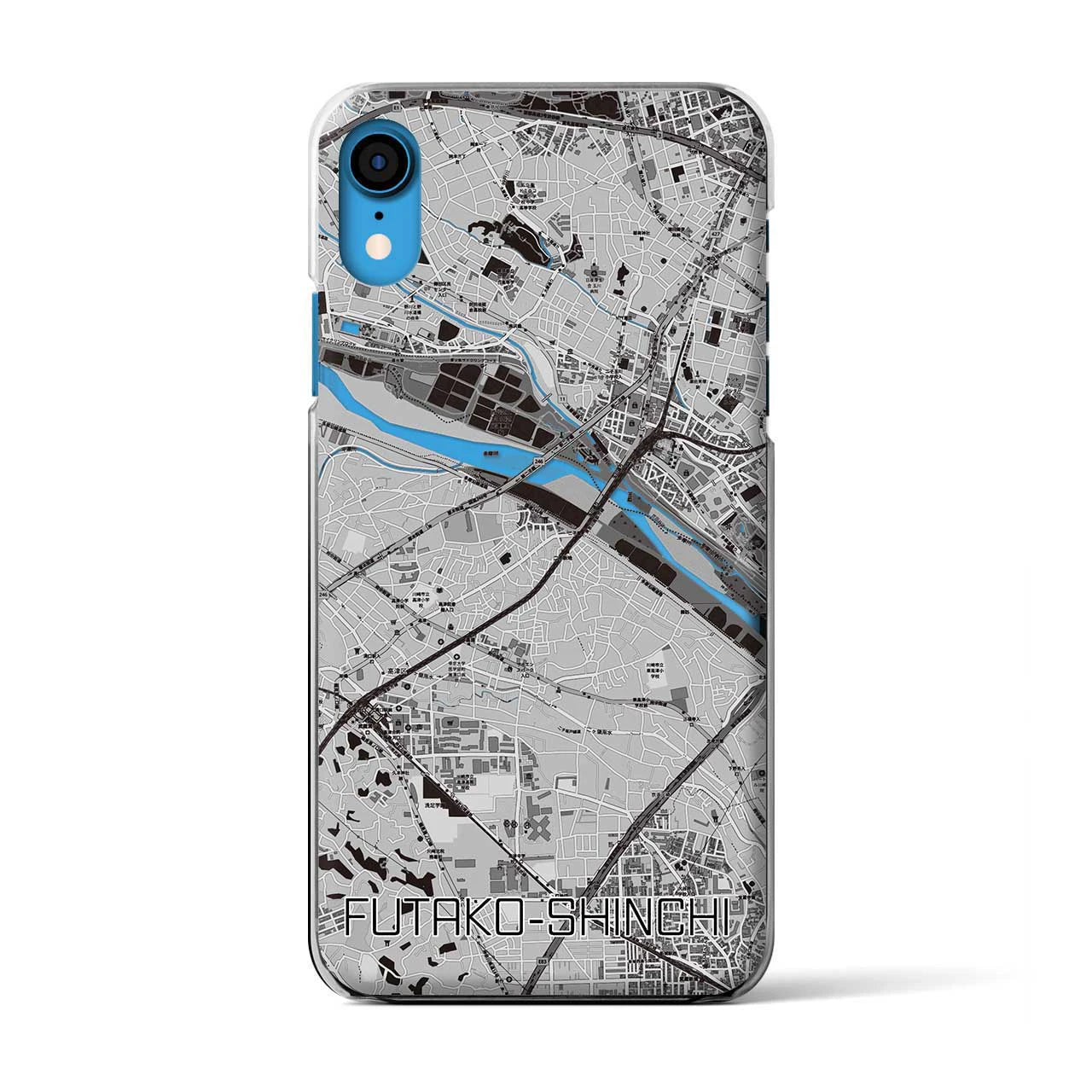 【二子新地(神奈川県)】地図柄iPhoneケース(クリアタイプ)