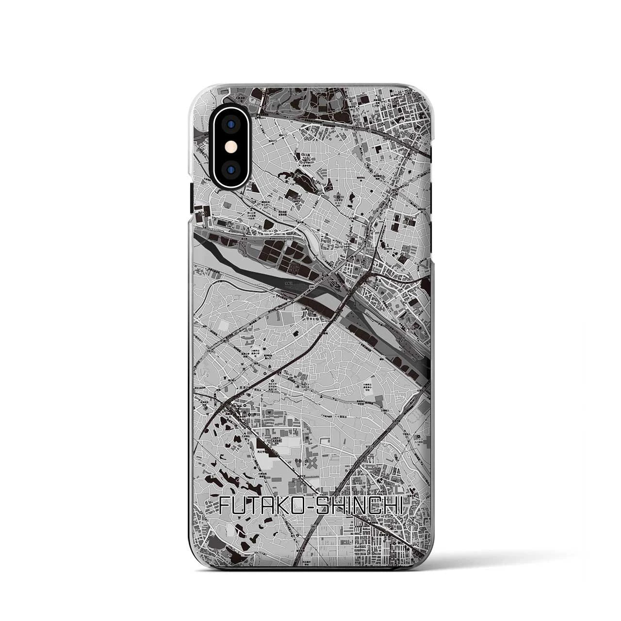 【二子新地(神奈川県)】地図柄iPhoneケース(クリアタイプ)