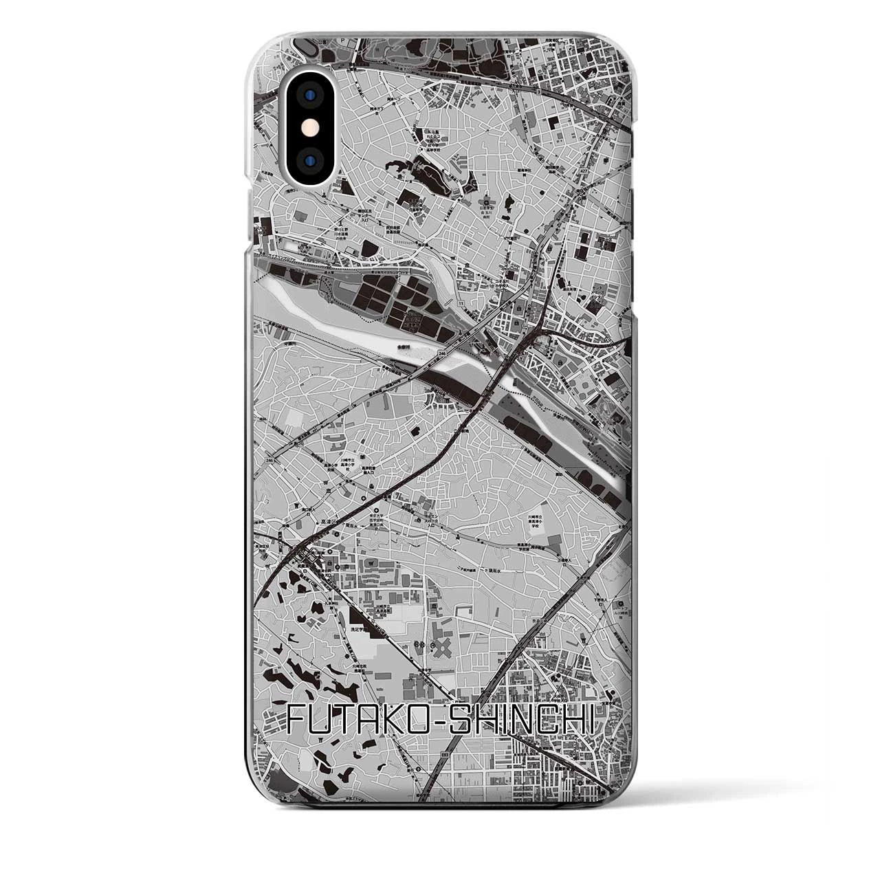 【二子新地(神奈川県)】地図柄iPhoneケース(クリアタイプ)