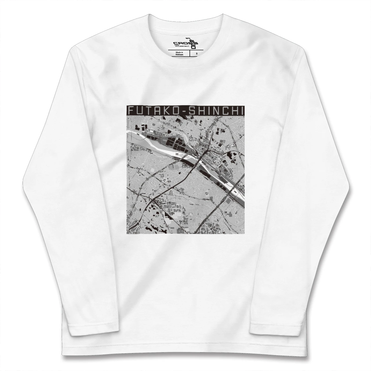 【二子新地(神奈川県)】地図柄ロングスリーブTシャツ