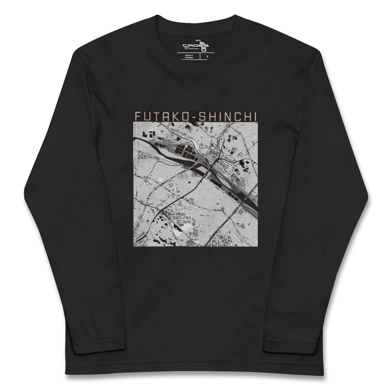 【二子新地(神奈川県)】地図柄ロングスリーブTシャツ