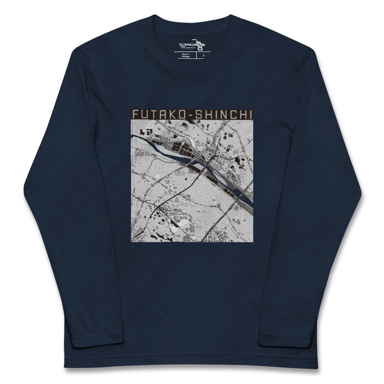 【二子新地(神奈川県)】地図柄ロングスリーブTシャツ