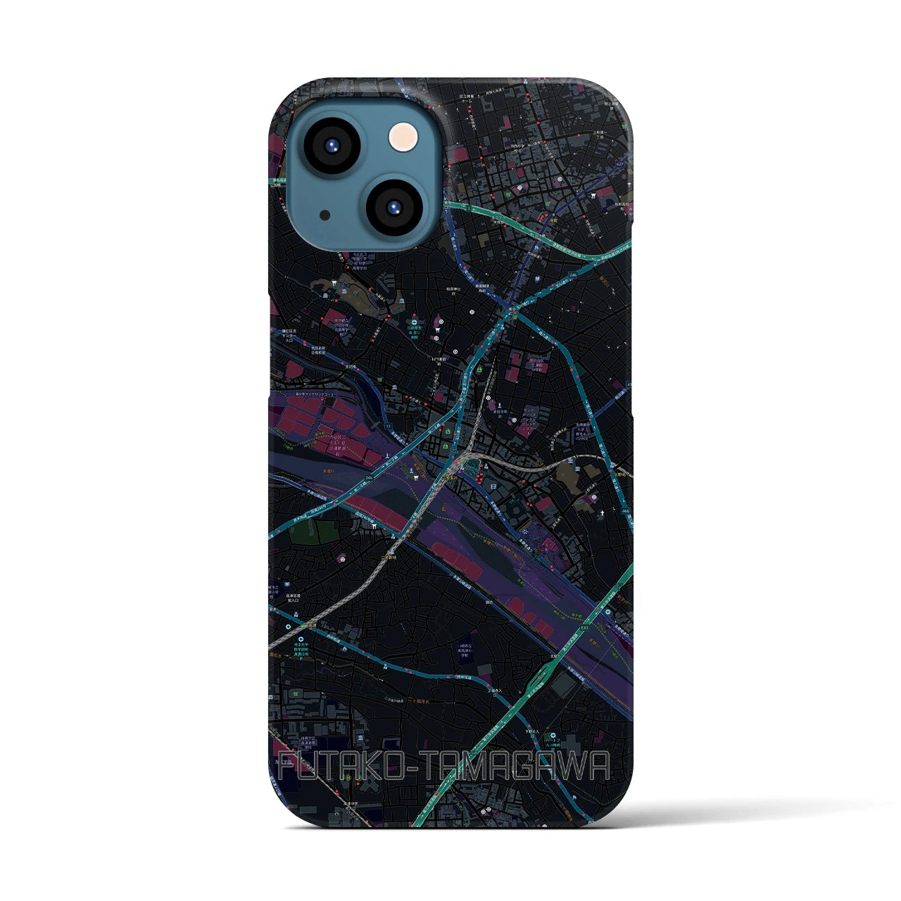 【二子玉川(東京都)】地図柄iPhoneケース(バックカバータイプ)