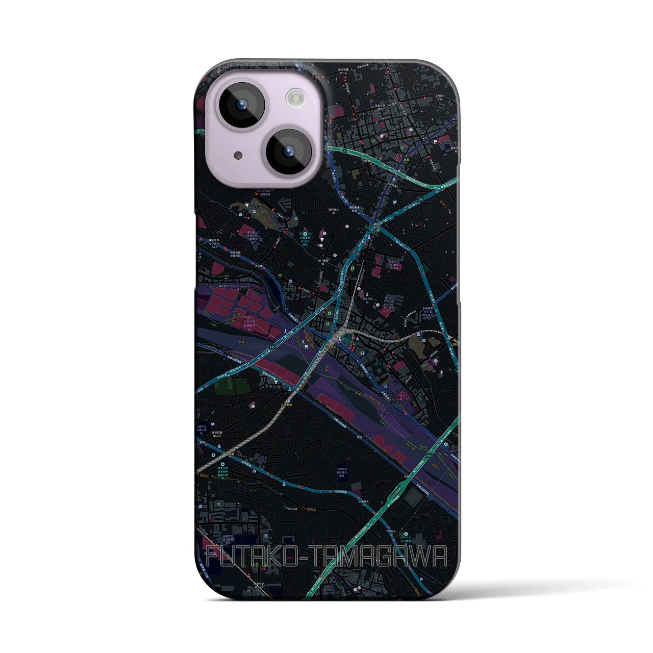 【二子玉川(東京都)】地図柄iPhoneケース(バックカバータイプ)