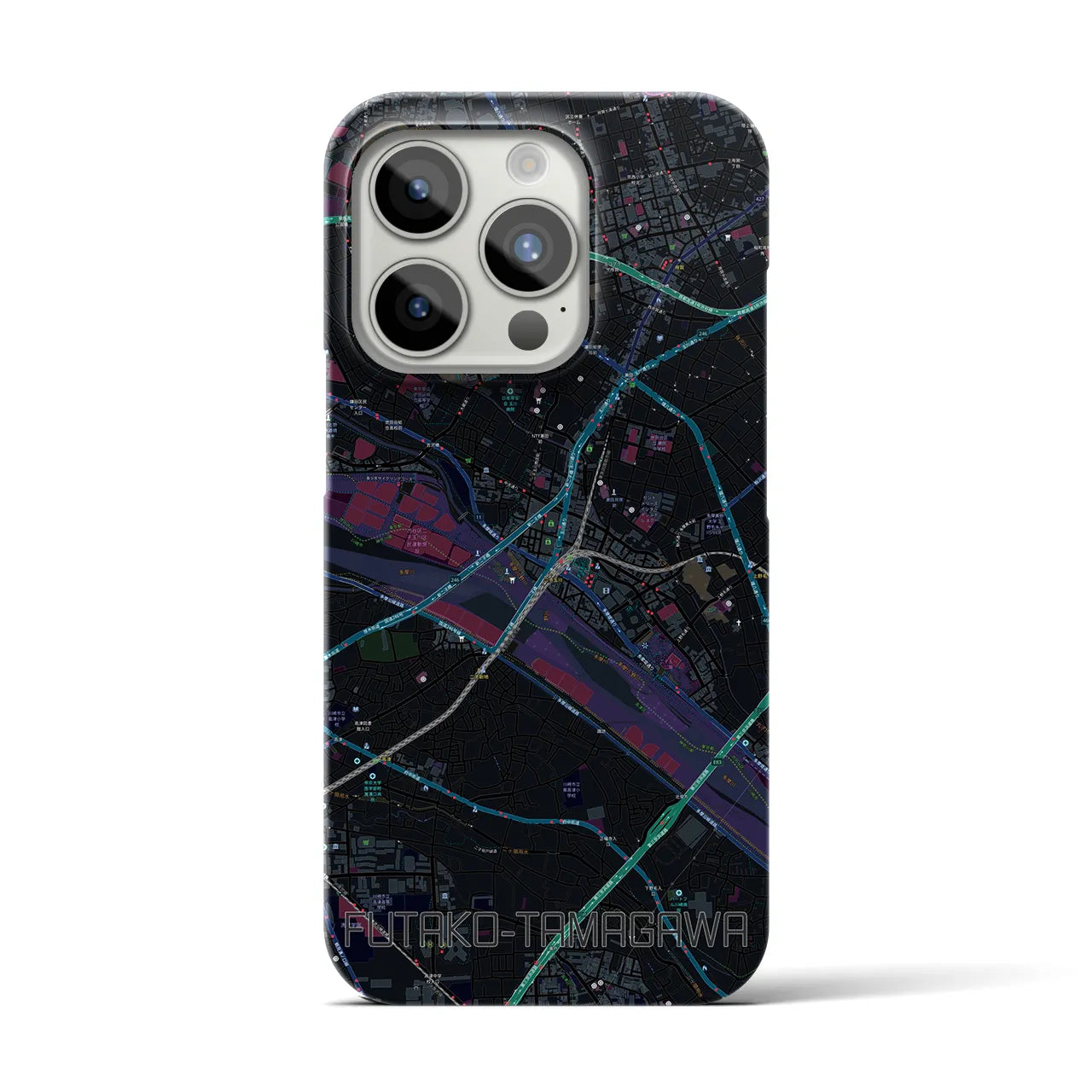 【二子玉川(東京都)】地図柄iPhoneケース(バックカバータイプ)