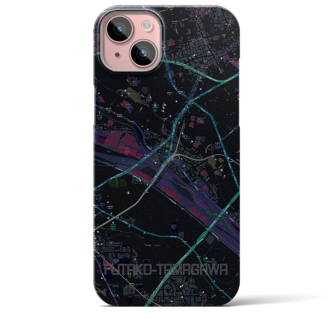 【二子玉川(東京都)】地図柄iPhoneケース(バックカバータイプ)