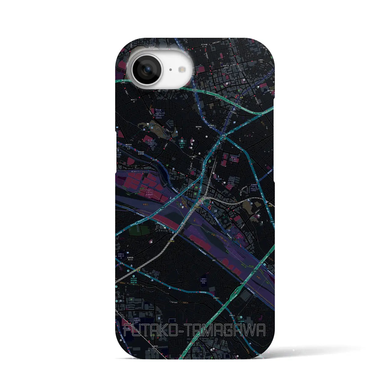 【二子玉川(東京都)】地図柄iPhoneケース(バックカバータイプ)