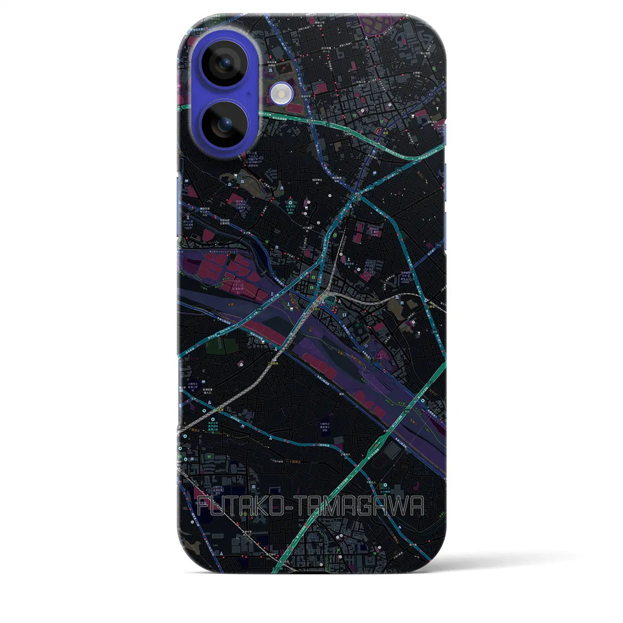 【二子玉川(東京都)】地図柄iPhoneケース(バックカバータイプ)