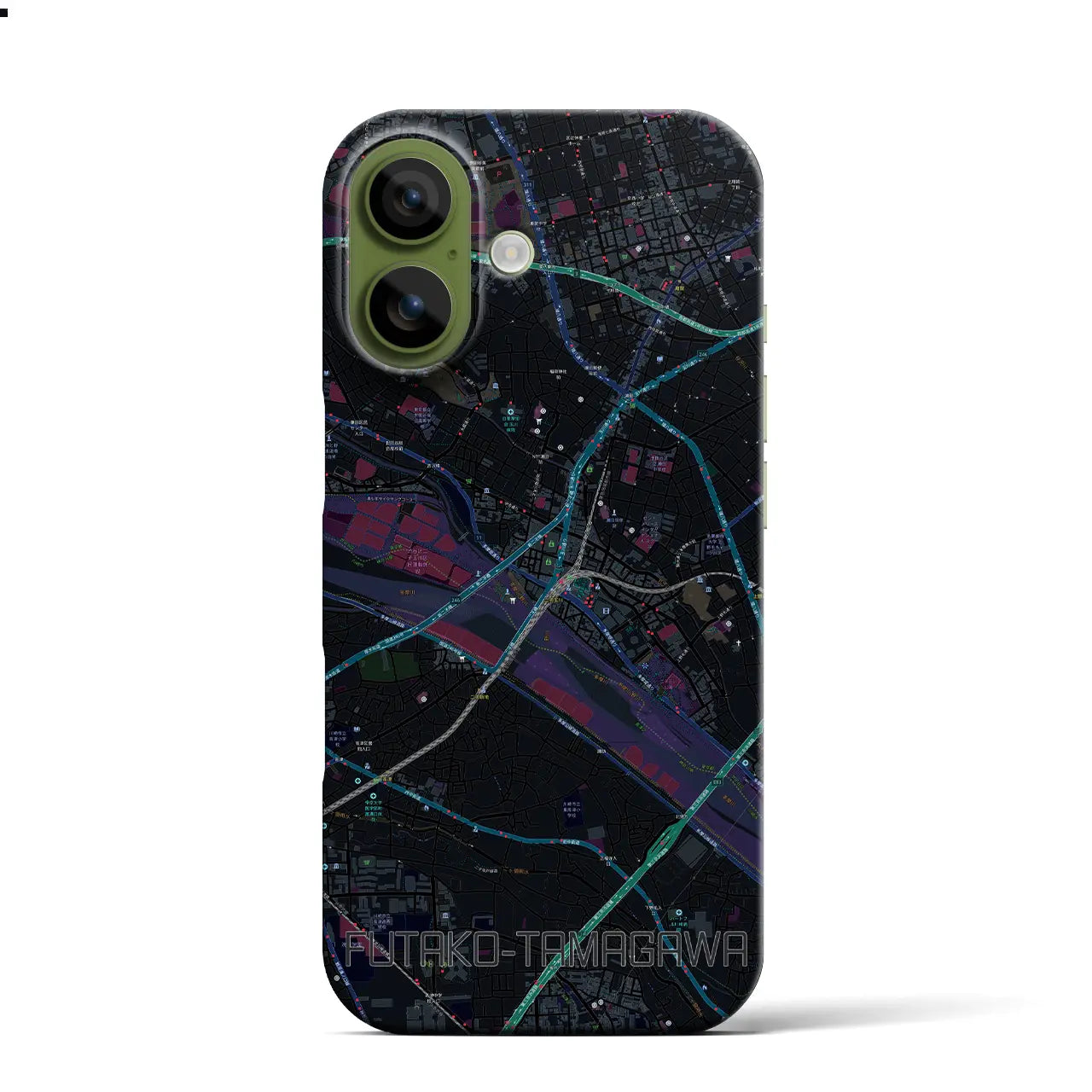 【二子玉川(東京都)】地図柄iPhoneケース(バックカバータイプ)